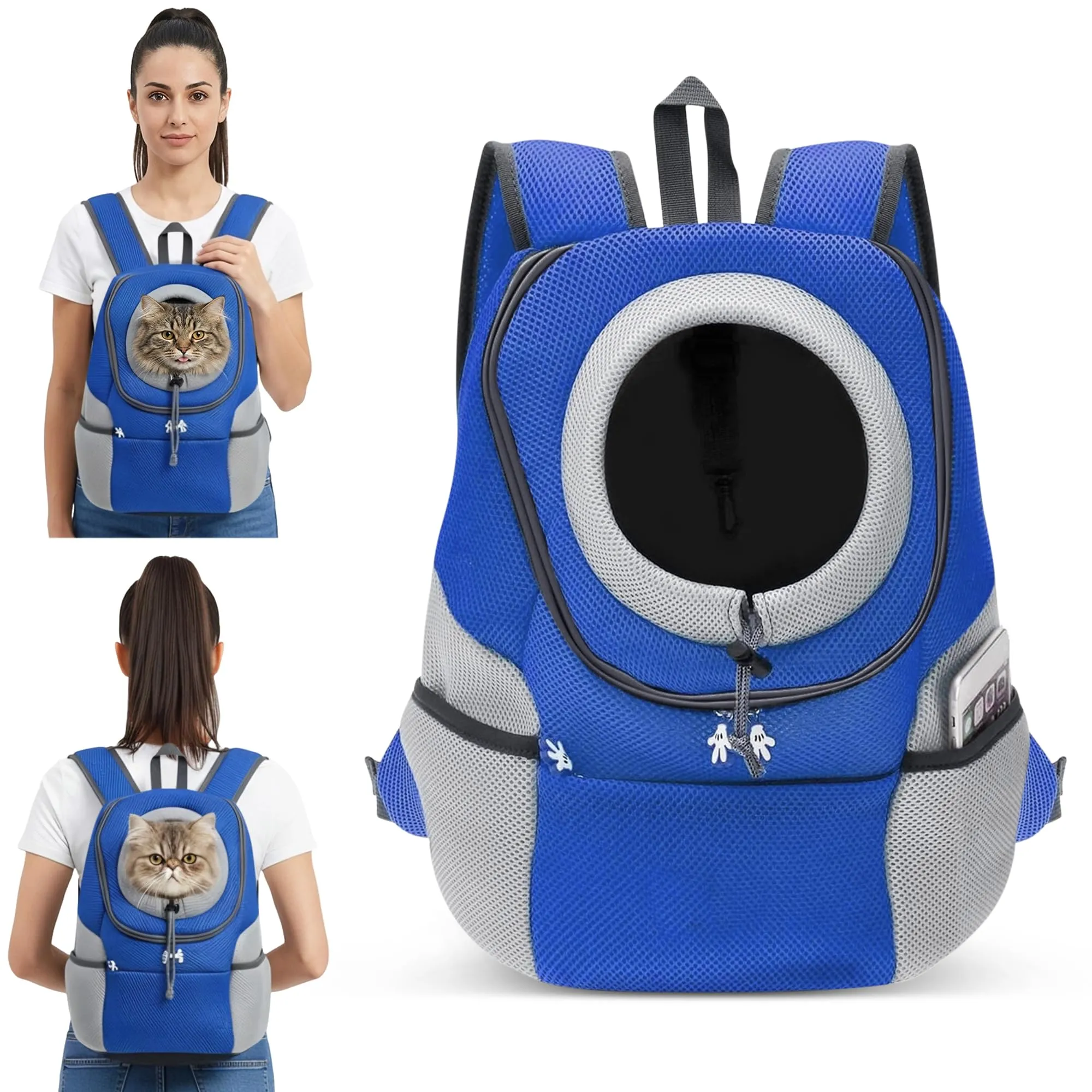 ALLSOPETS Zaino Trasportino per Cani e Gatti, Blu Notte, XL - immagine 1