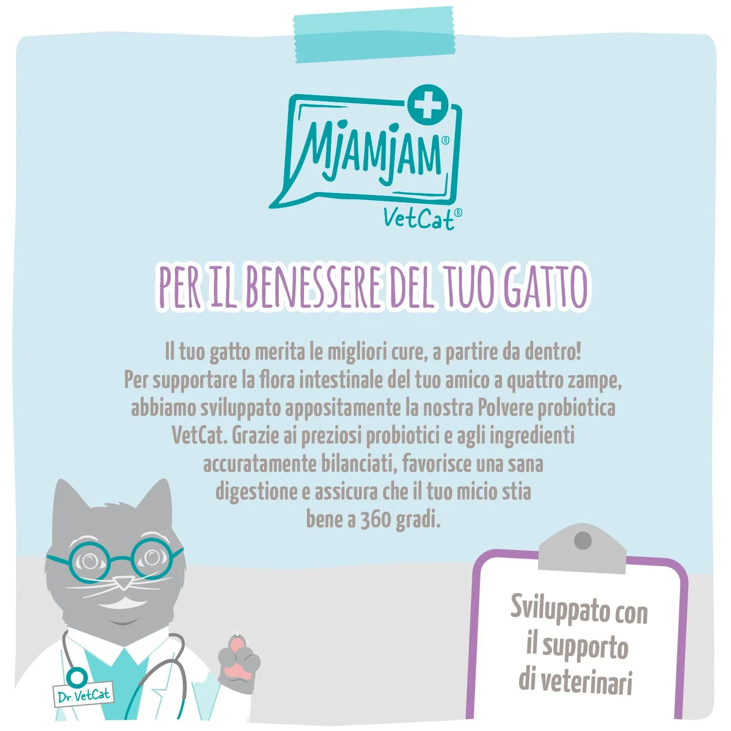 MjAMjAM VetCat Pre e Probiotico in polvere, 40g - immagine 2