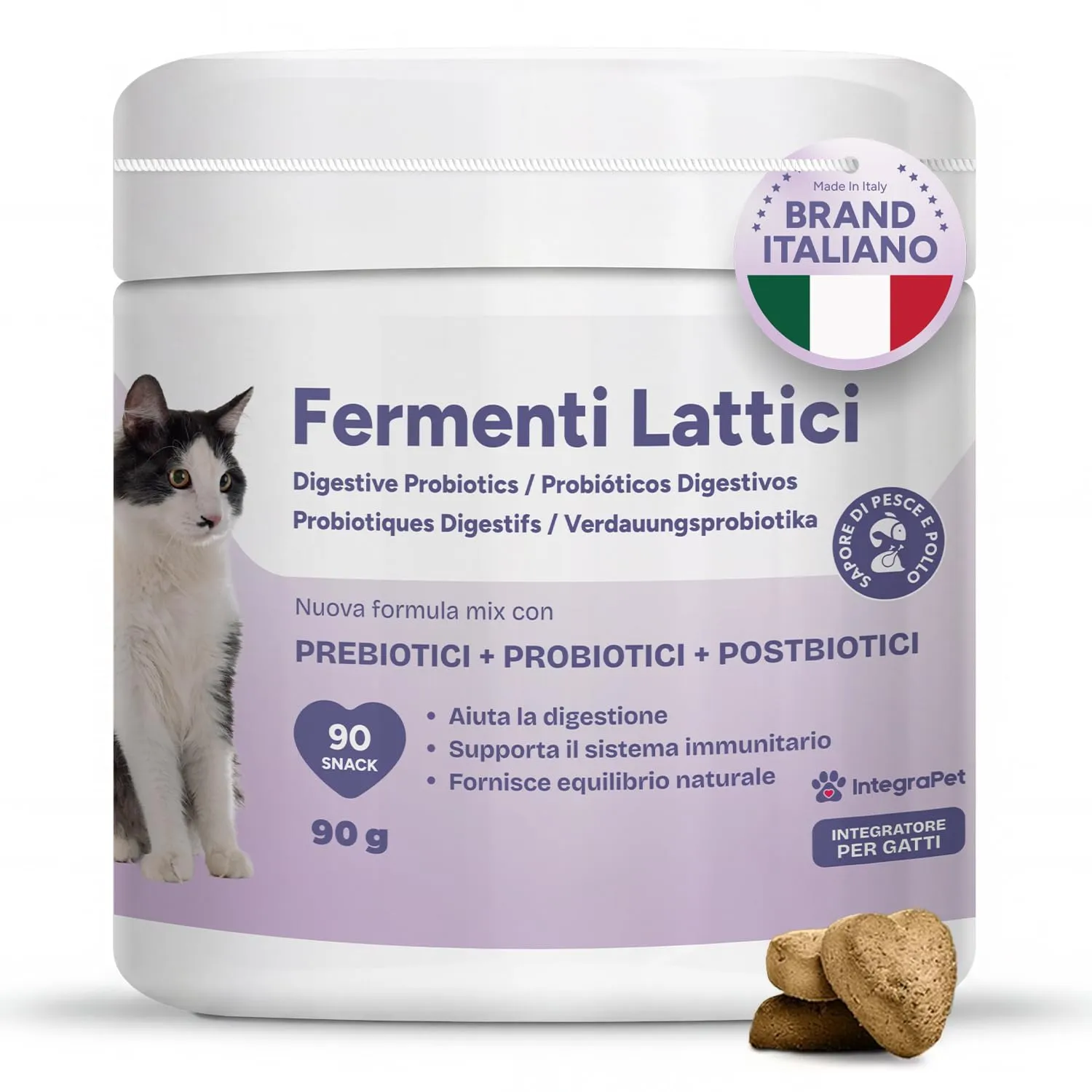 IntegraPet Probiotici per Gatti, Fermenti Lattici e Prebiotici Pesce e Pollo - immagine 1