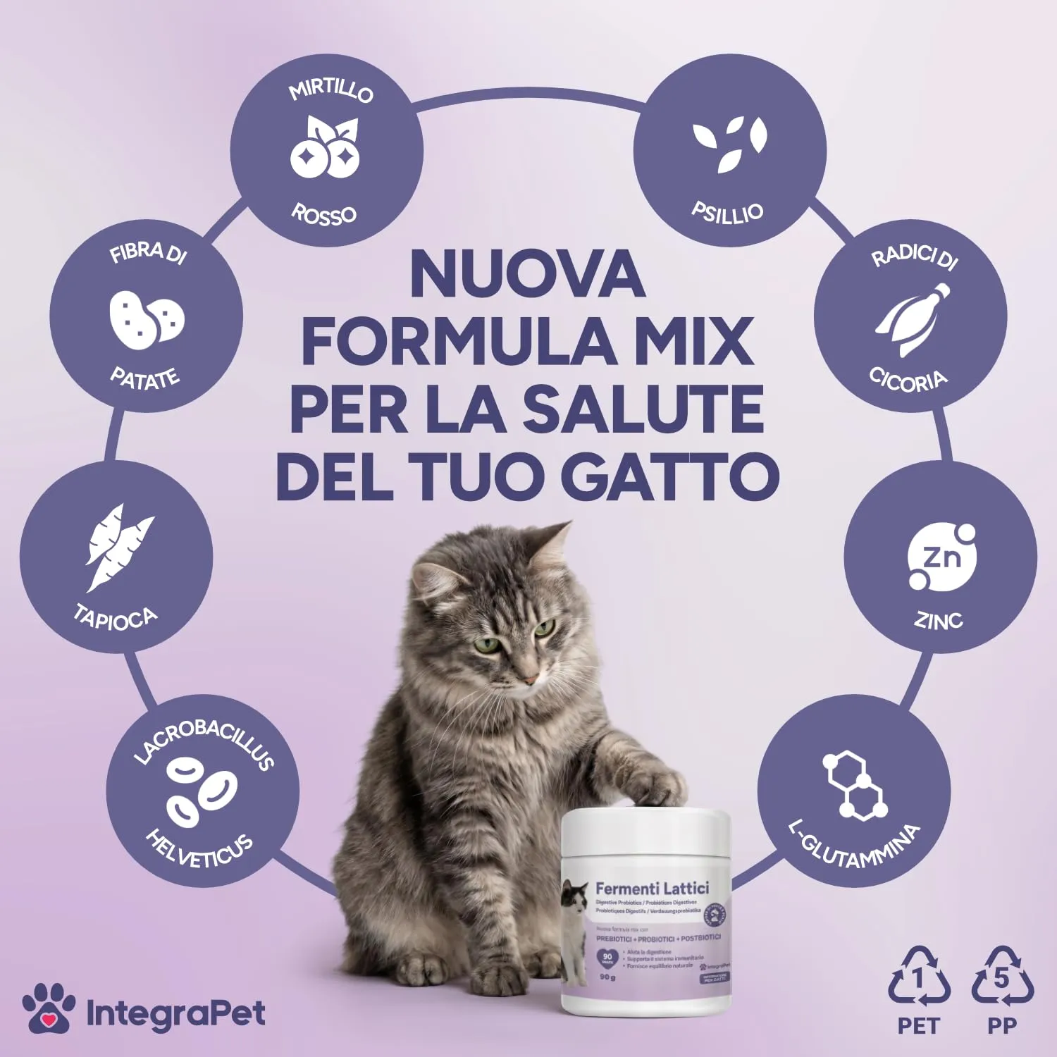 IntegraPet Probiotici per Gatti, Fermenti Lattici e Prebiotici Pesce e Pollo - immagine 2