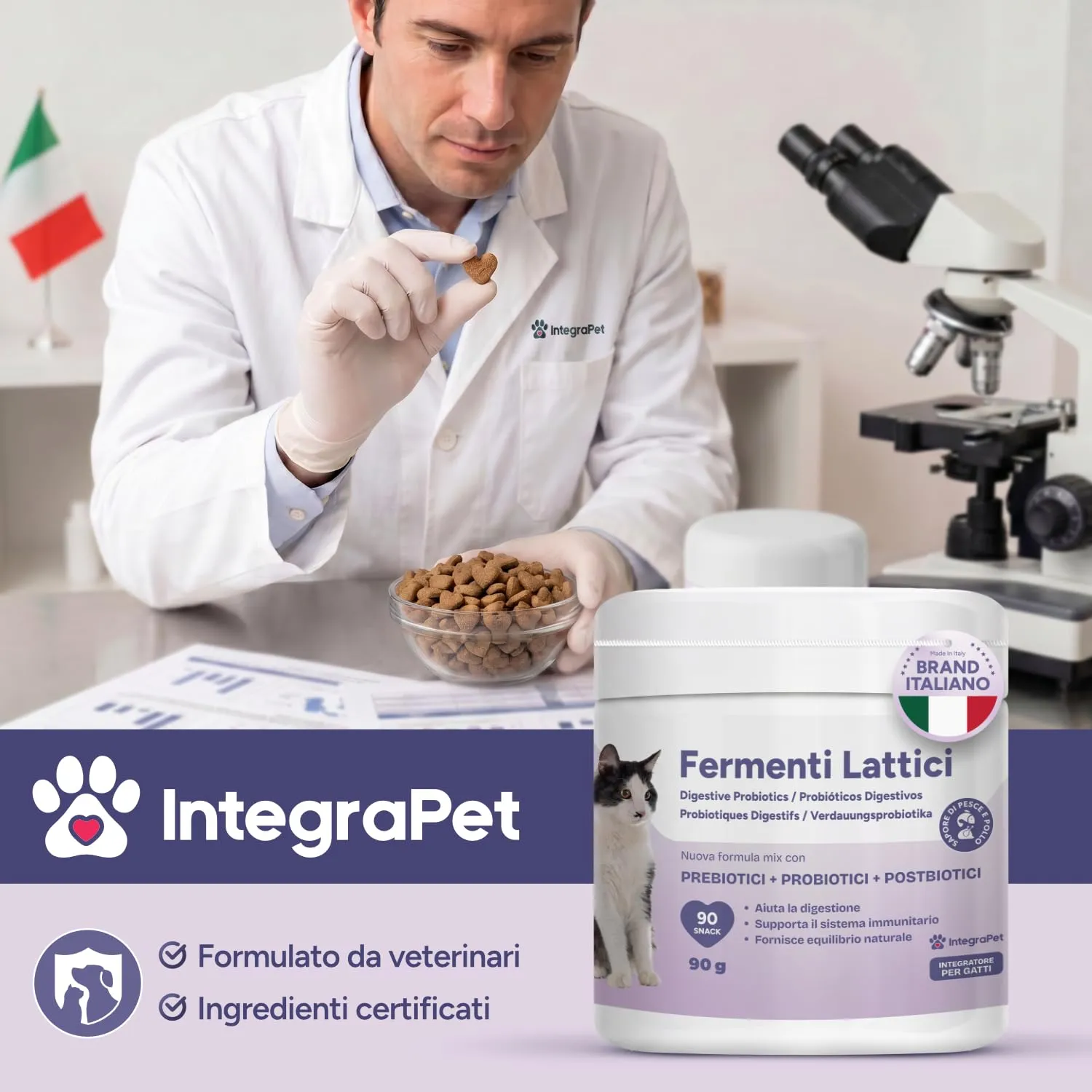 IntegraPet Probiotici per Gatti, Fermenti Lattici e Prebiotici Pesce e Pollo - immagine 5