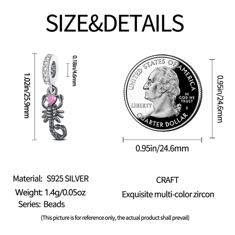 KUNSIR Ciondolo in Argento Sterling 925 con Cubic Zirconia per Braccialetti e Collane Europei - immagine 5