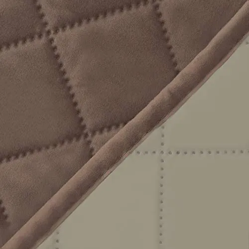 Easy-Going Copridivano Reversibile 4 Posti Impermeabile con Cinghie Elastiche e Tubi in Schiuma (XXL, Marrone/Beige) - immagine 6