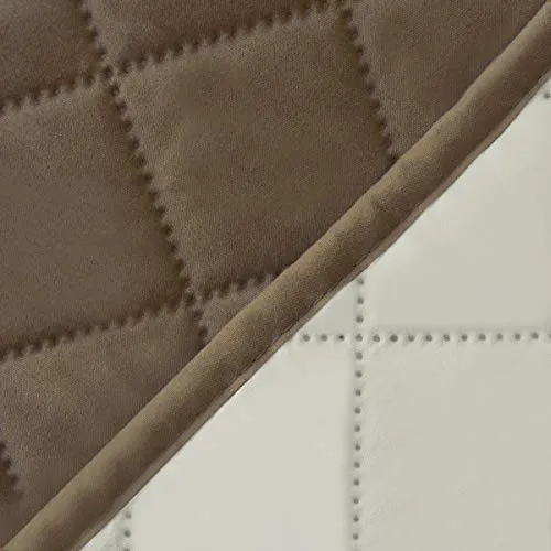 Easy-Going Copridivano Reversibile a 4 Posti Impermeabile con Cinghie Elastiche e Tubi in Schiuma, XXL, Cammello/Avorio - immagine 6