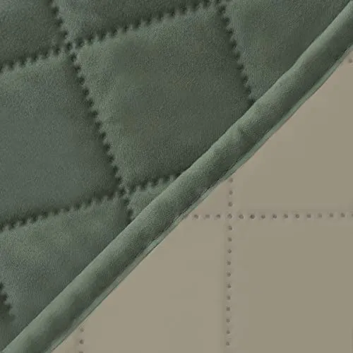 Easy-Going Copridivano Reversibile 4 Posti Impermeabile con Cinghie Elastiche e Tubi di Schiuma (XXL, Verde Grigiastro/Beige) - immagine 6