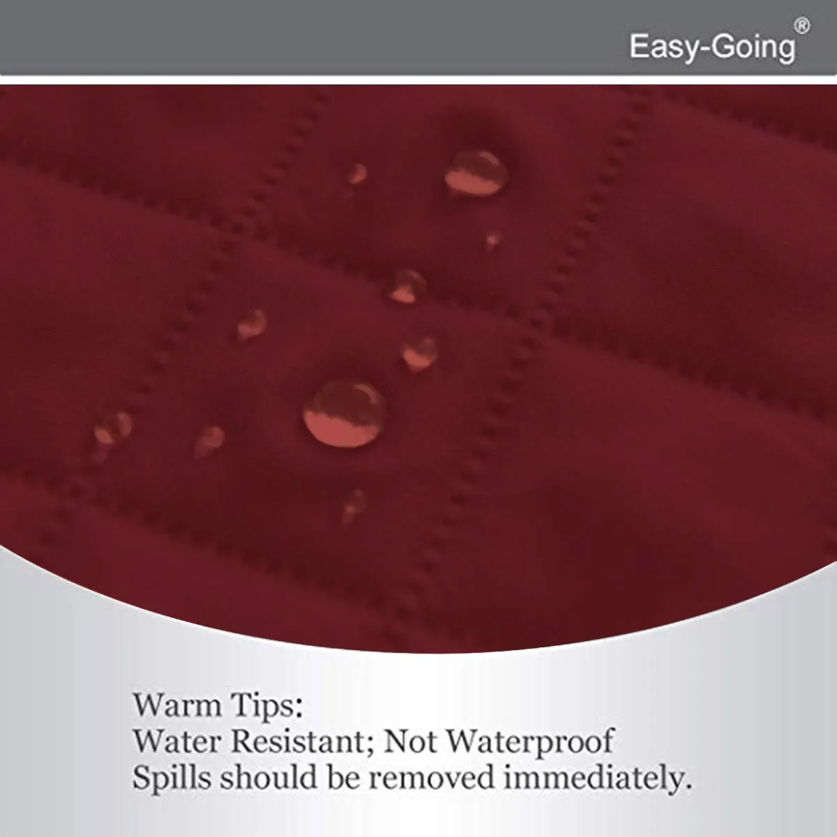 Easy-Going Copridivano Reversibile a 4 Posti Impermeabile con Cinghie Elastiche e Tubi in Schiuma, XXL, Rosso Natalizio/Avorio - immagine 4