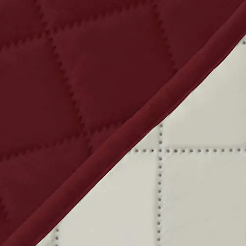 Easy-Going Copridivano Reversibile a 4 Posti Impermeabile con Cinghie Elastiche e Tubi in Schiuma, XXL, Rosso Natalizio/Avorio - immagine 6