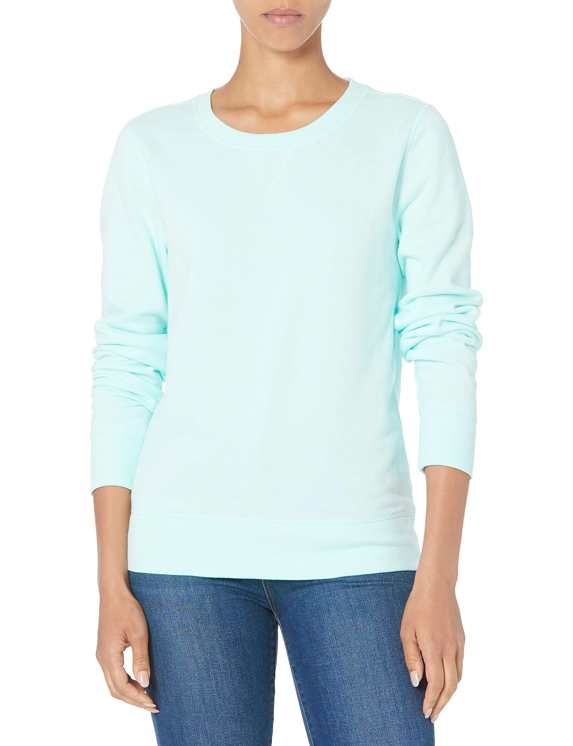 Amazon Essentials Felpa Girocollo da Donna in Pile di Spugna Francese, Blu Acqua, M - immagine 1