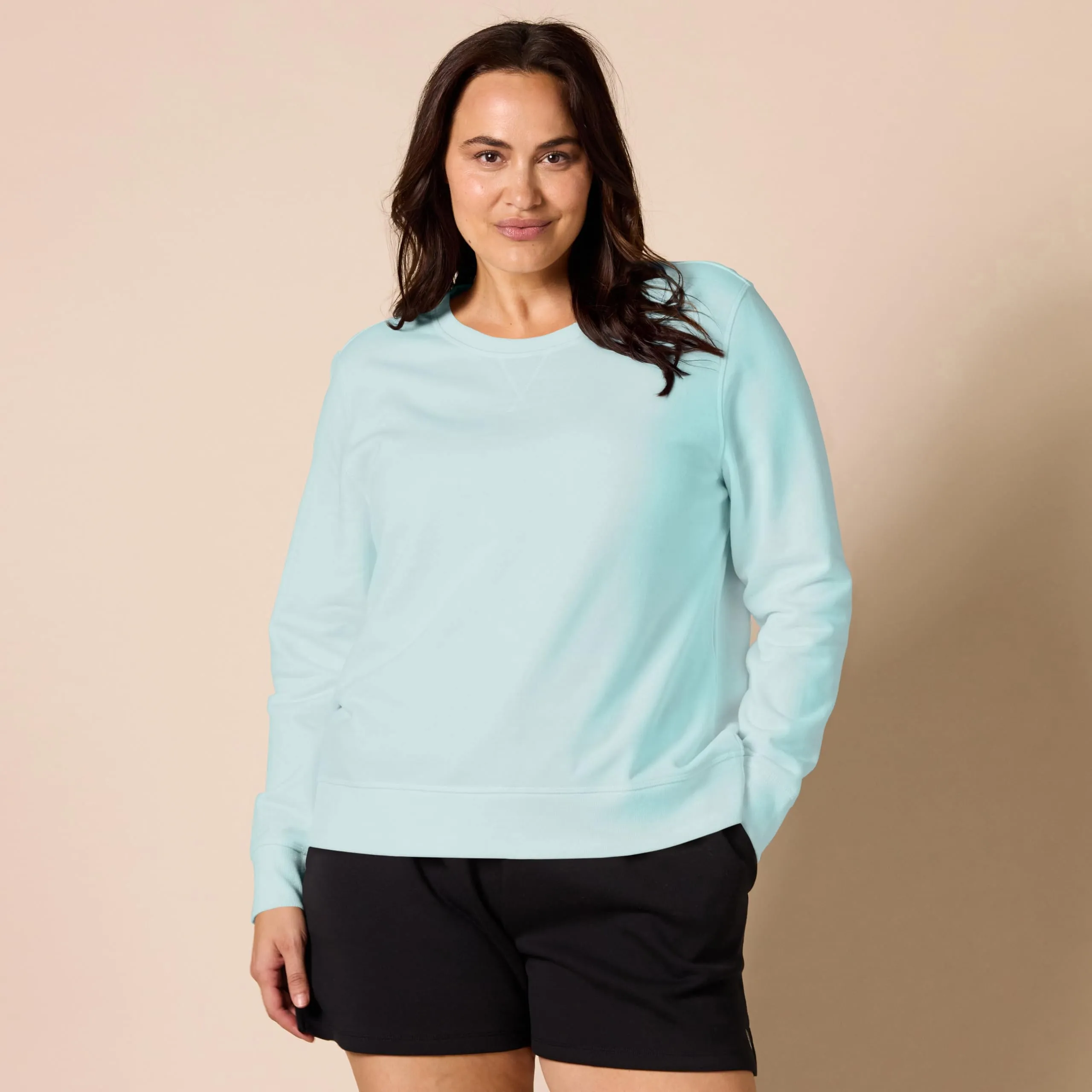 Amazon Essentials Felpa Girocollo da Donna in Pile di Spugna Francese, Blu Acqua, M - immagine 6