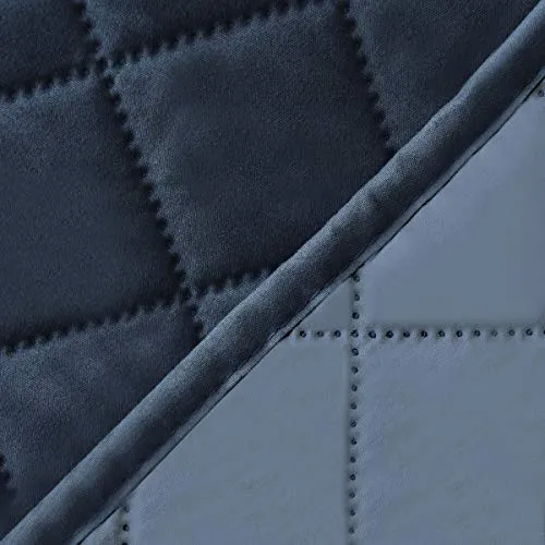 Easy-Going Copridivano Reversibile 4 Posti Impermeabile con Cinghie Elastiche e Tubi in Schiuma (XXL, Blu Scuro/Azzurro) - immagine 6