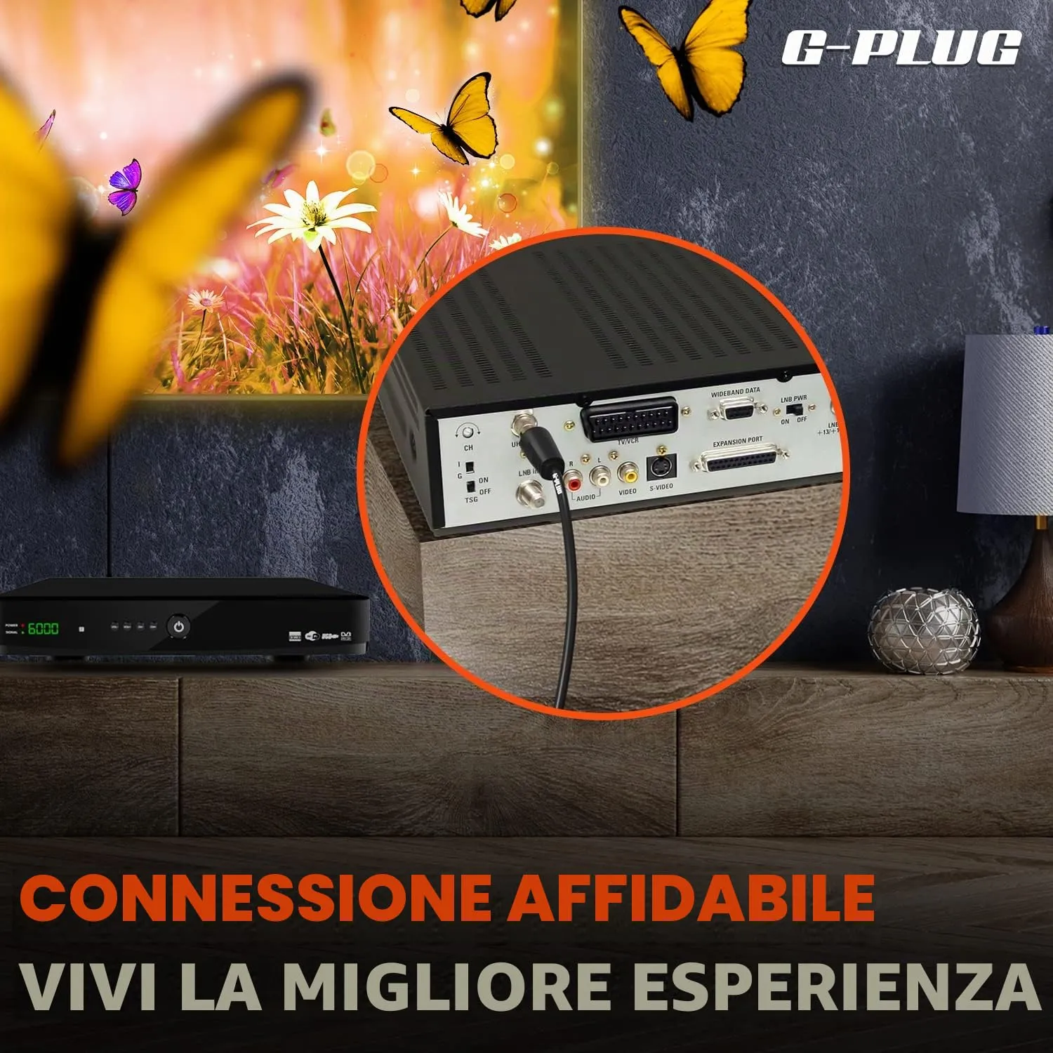 G-PLUG Cavo Antenna TV Maschio-Maschio Coassiale 3m Nero Right Angled - immagine 7