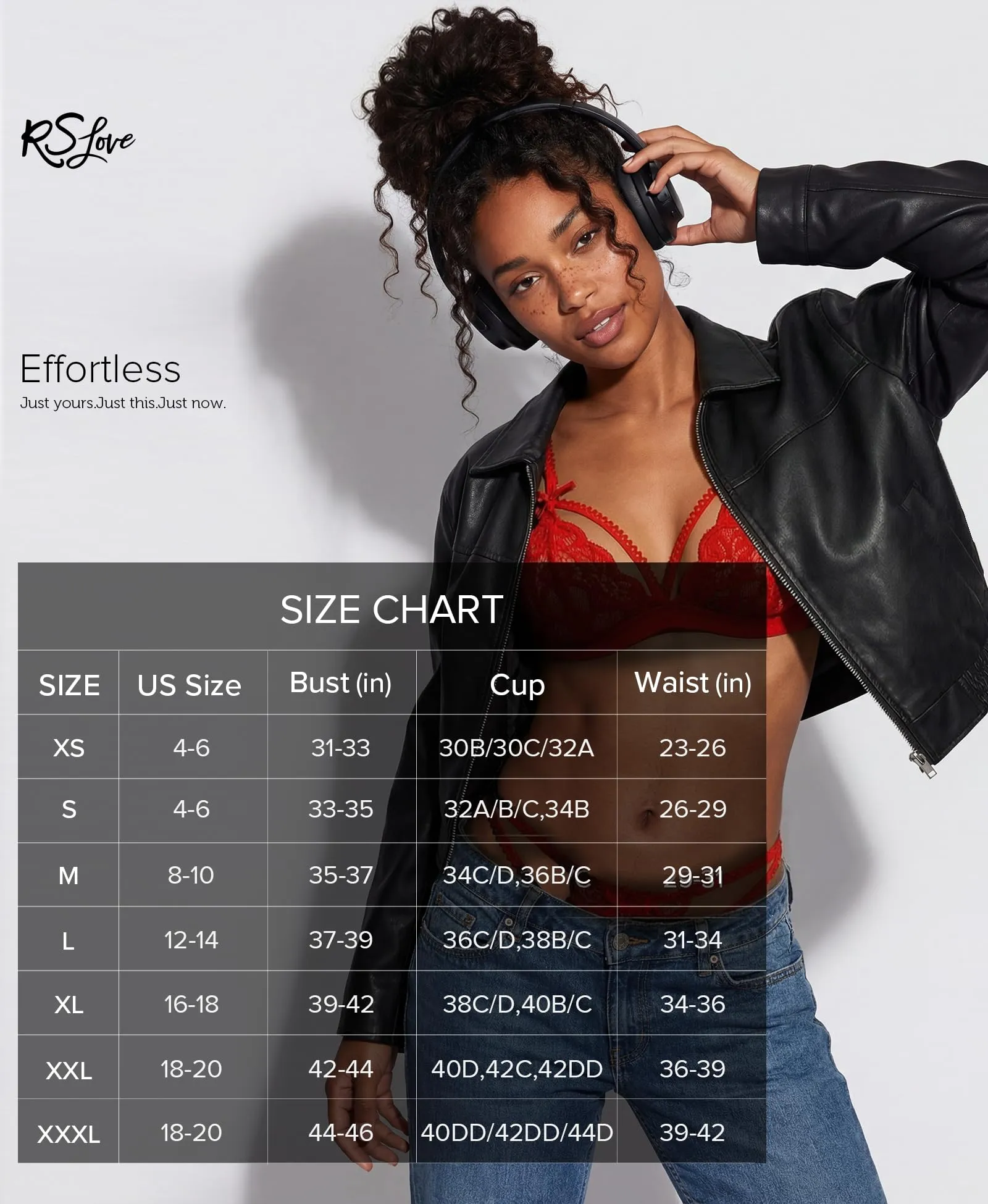 RSLOVE Set Intimo Donna in Pizzo con Reggicalze, Reggiseno, Slip e Teddy Babydoll Body, Rosso, XXL - immagine 3