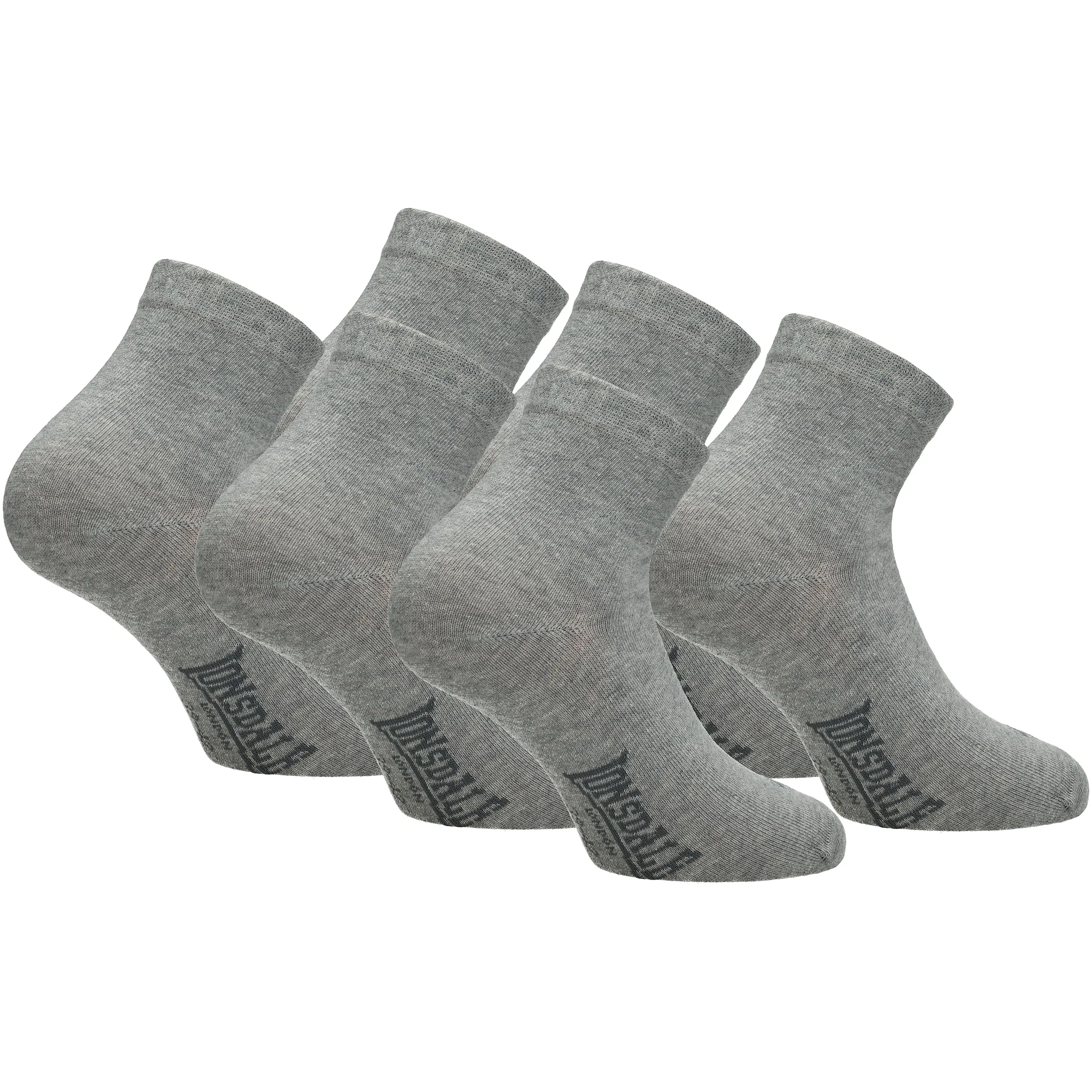 Lonsdale Quarter 6 Paia di calzini sopra la caviglia, Grigio Melange, 35-38 - immagine 1