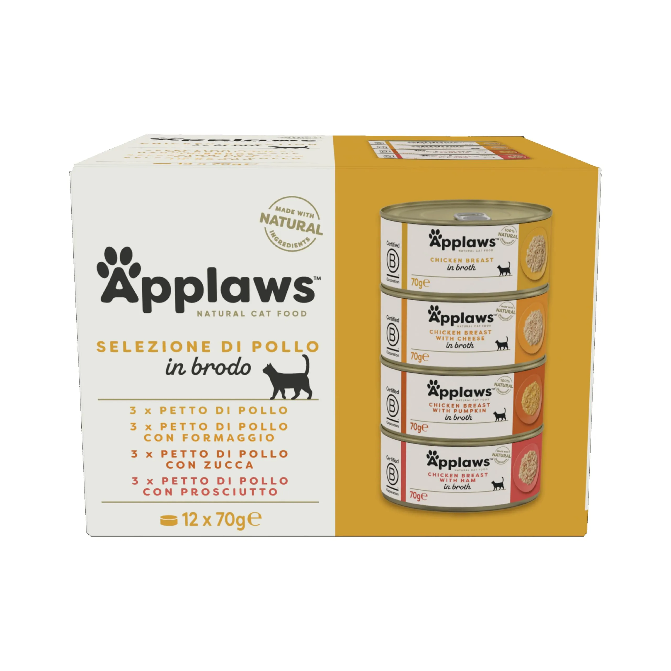 Applaws Selezione di Pollo per Gatti Adulti, 12 x 70g - immagine 1