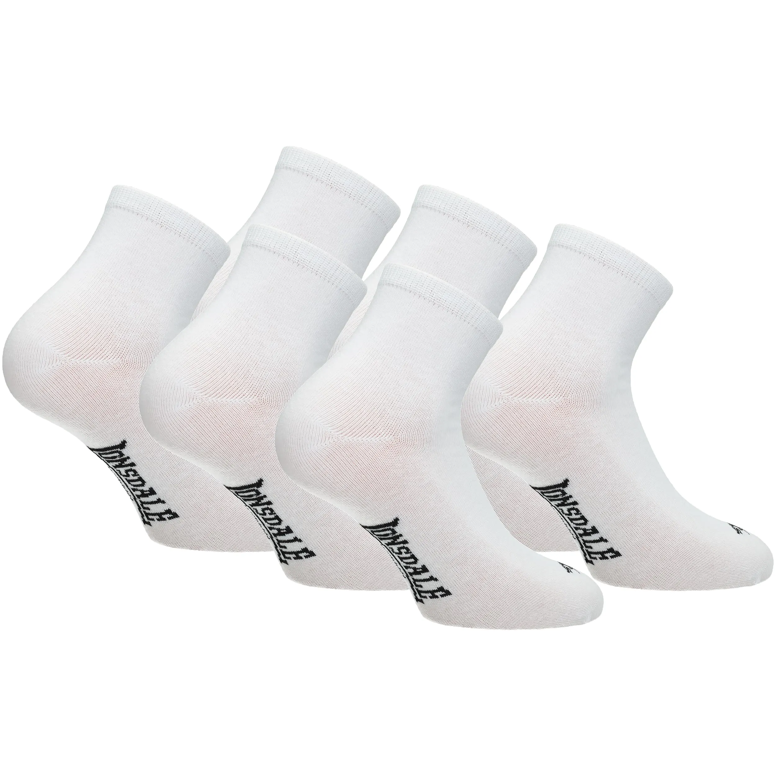 Lonsdale Quarter Calzini sopra la caviglia, 6 paia, Bianco, 43-46 - immagine 1