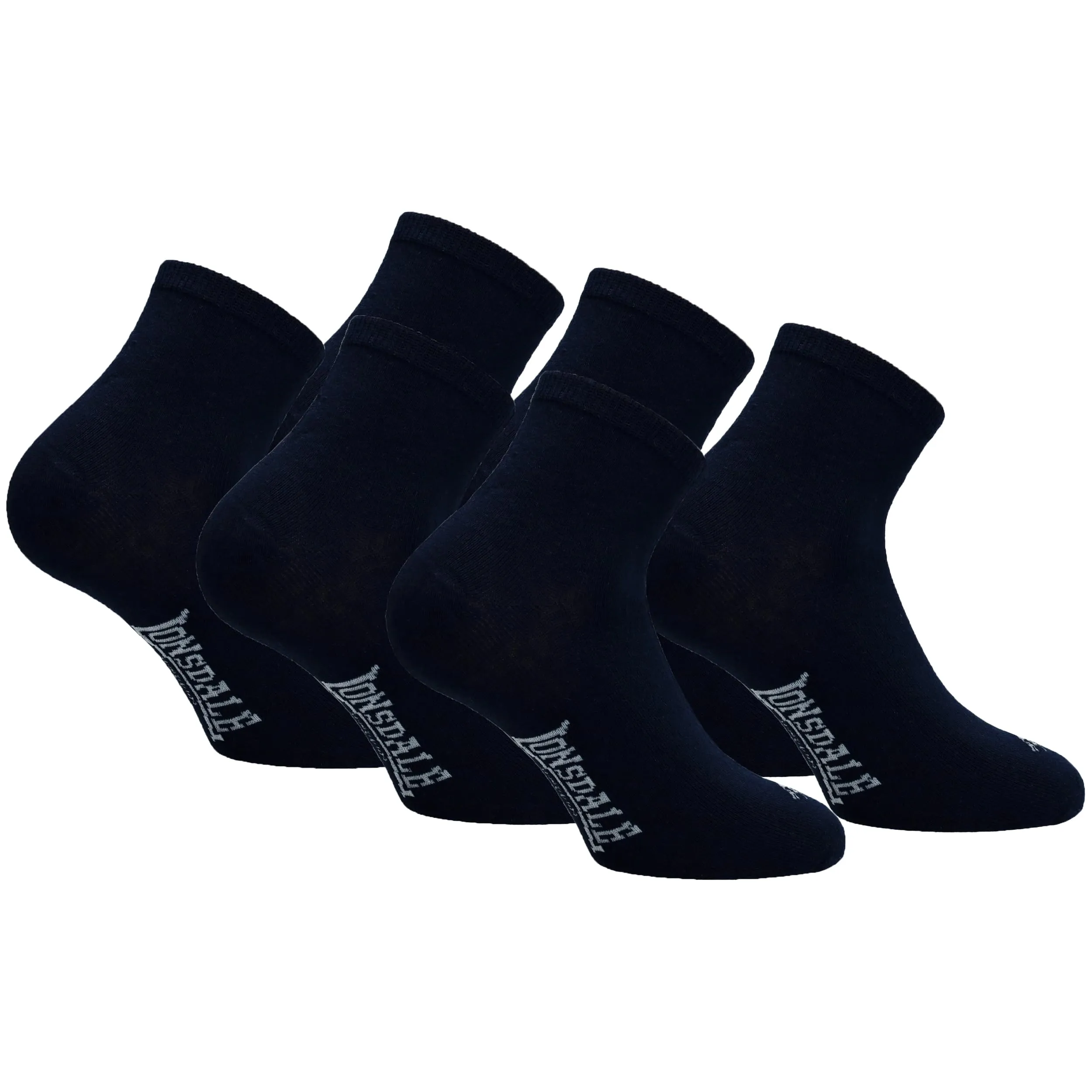 Lonsdale Quarter 6 Paia di calzini sopra la caviglia in cotone (Blu, 39-42) - immagine 1
