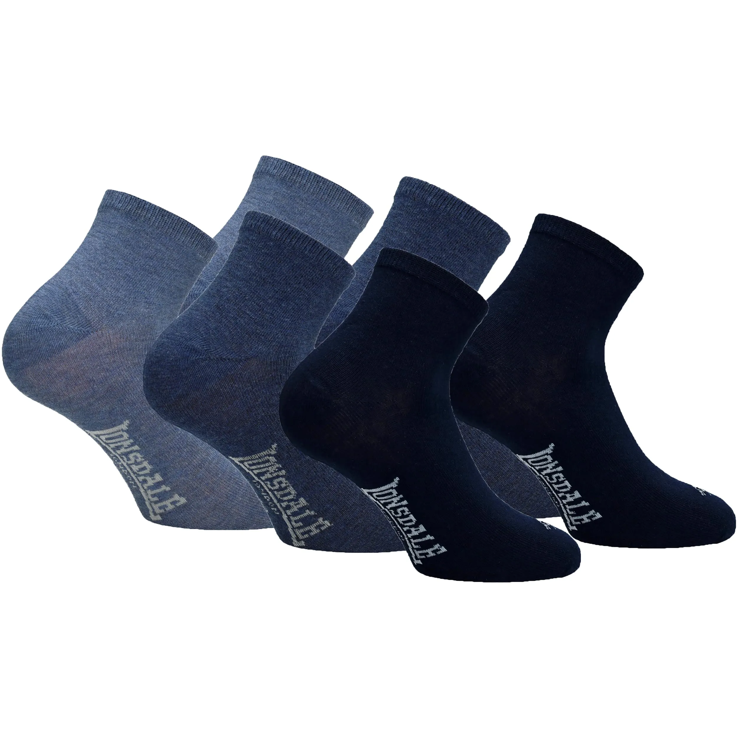 Lonsdale Quarter Calzini sopra la caviglia, 6 paia (Blu Mix, 43-46) - immagine 1