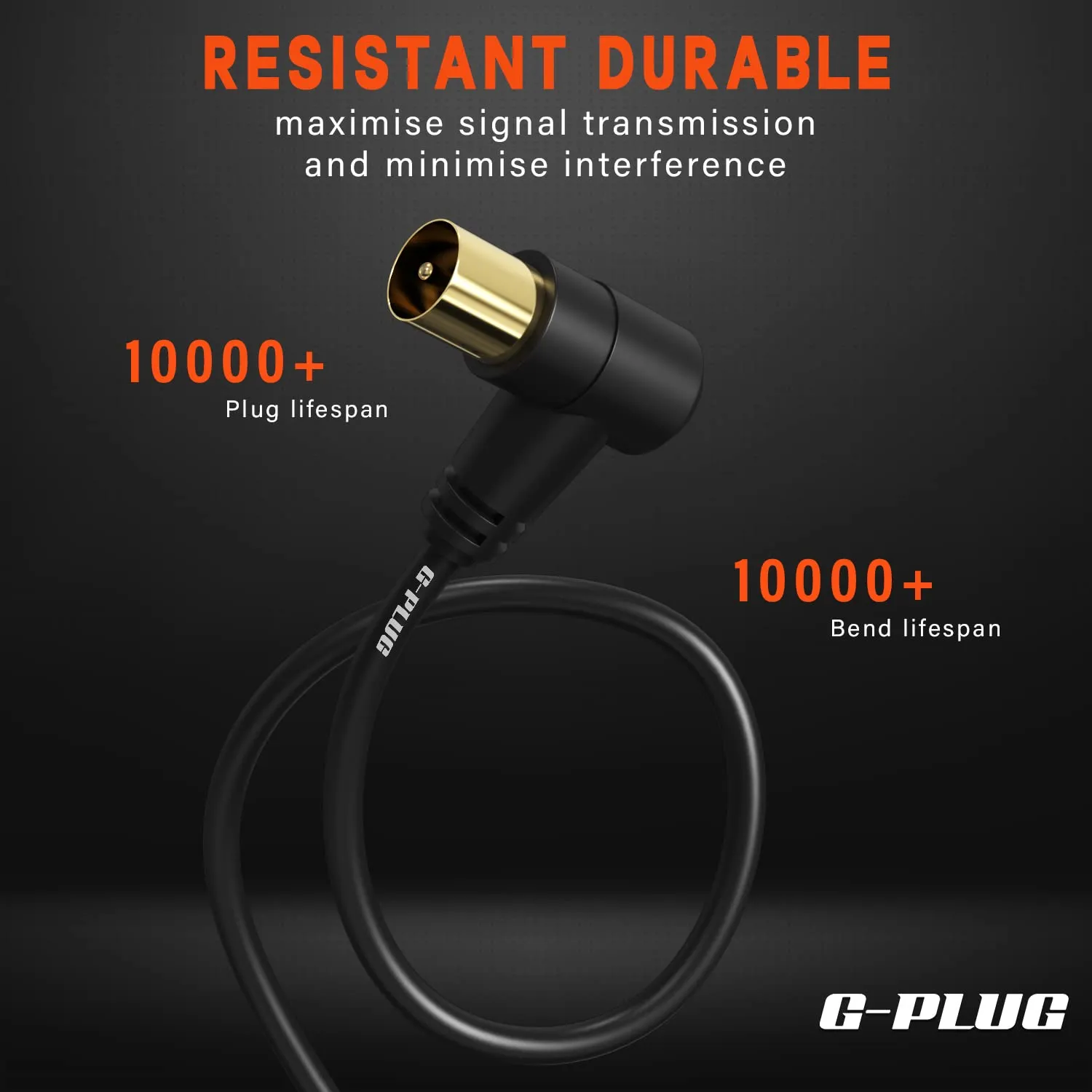 G-PLUG 2m Cavo Antenna TV Maschio-Maschio Prolunga Coassiale GD-AER-2MBL - immagine 4