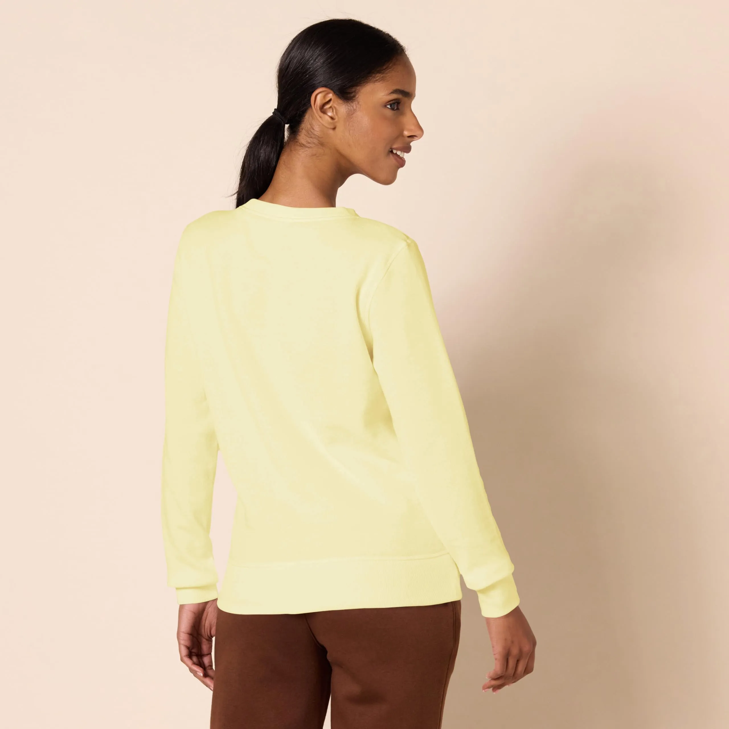 Amazon Essentials Felpa Girocollo da Donna in Pile di Spugna Francese, Giallo Chiaro, S - immagine 2