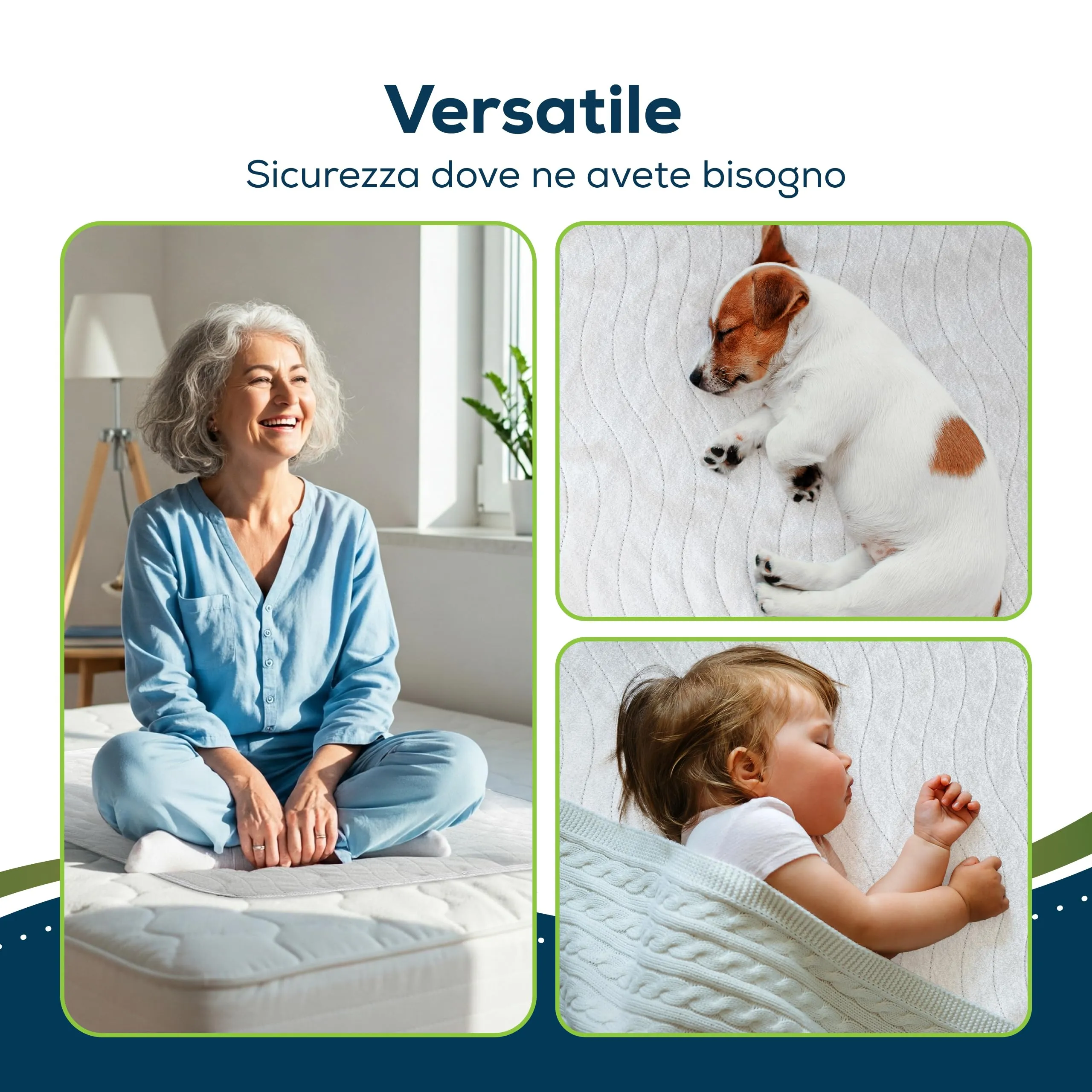 Sensalou Traversa Letto Lavabile 70x100 cm, Set da 2 Riutilizzabili - immagine 7