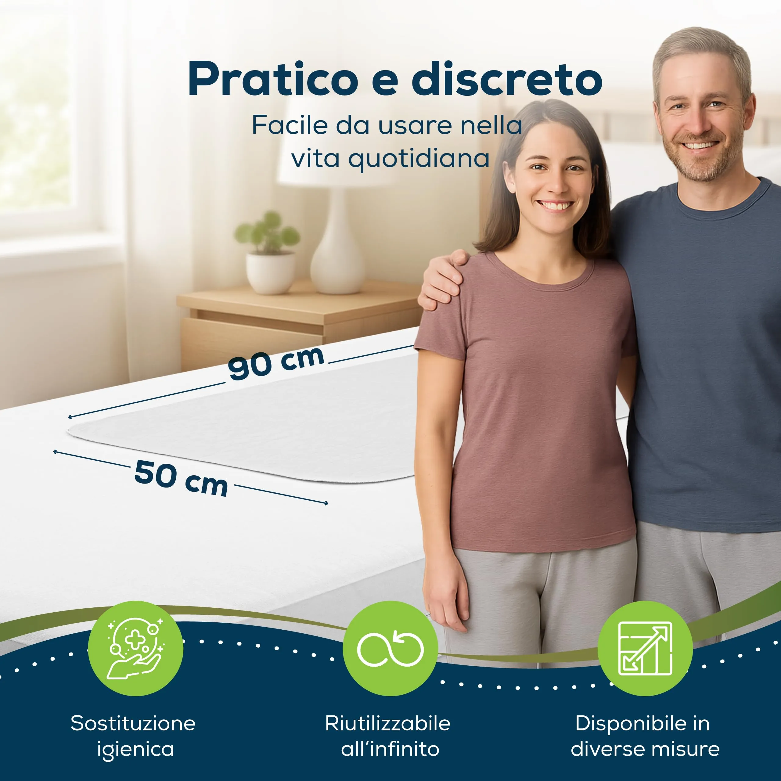 Sensalou Tappetino Letto Impermeabile 50x90 cm - immagine 3