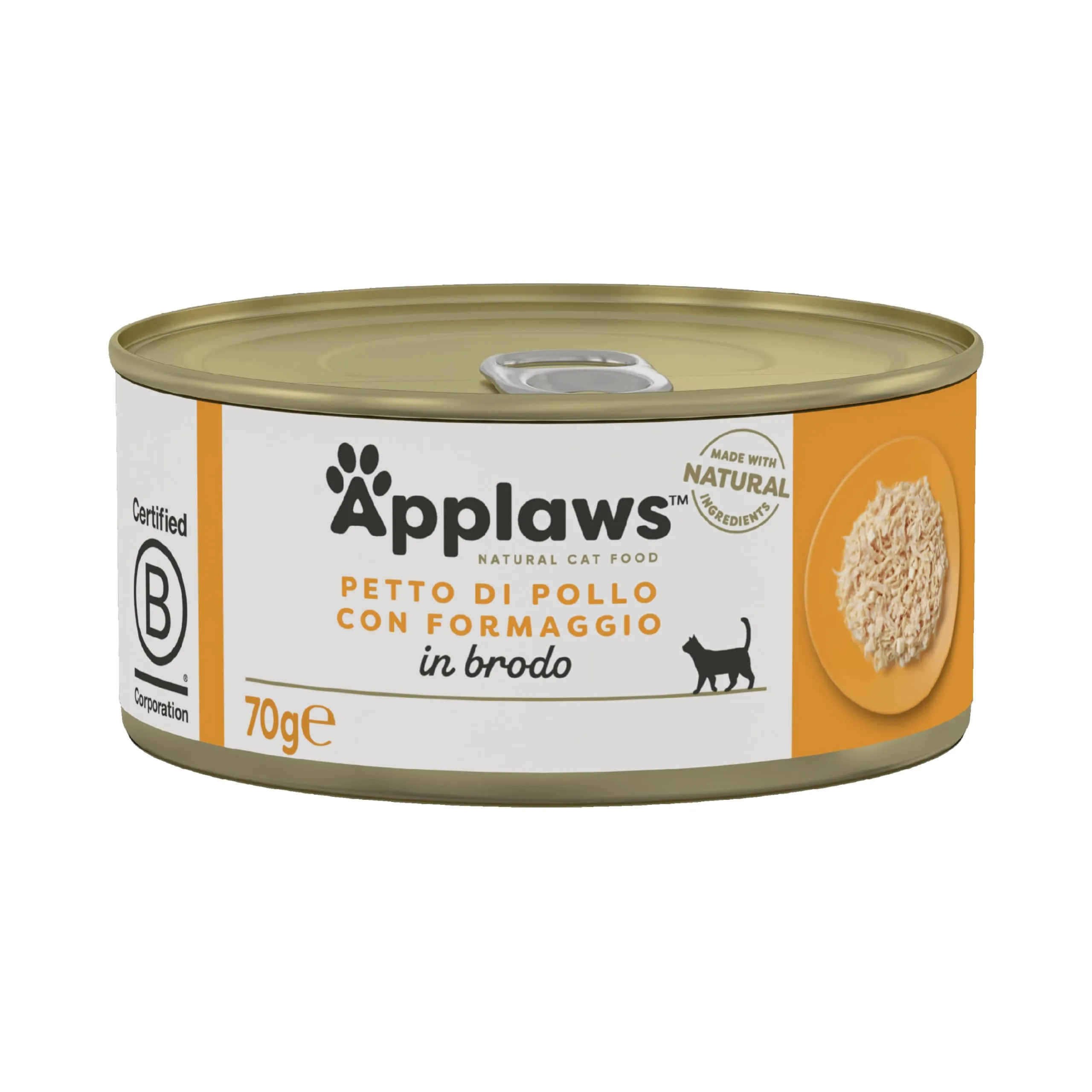 Applaws Cibo Umido per Gatti Adulti Petto di Pollo con Formaggio in Brodo - 24 x 70g - immagine 1
