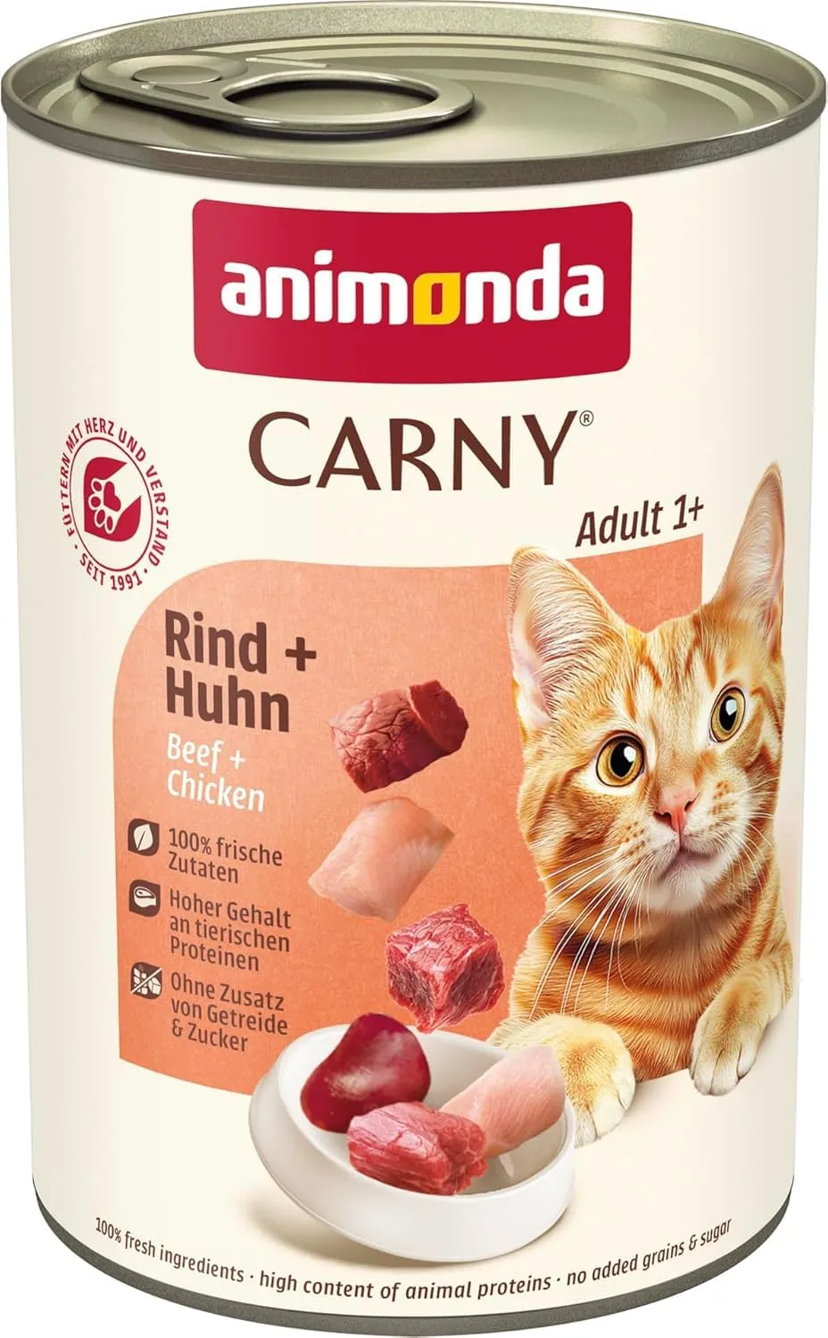 animonda Carny Adult Cibo Umido per Gatti Manzo e Pollo 6 x 400 g - immagine 1