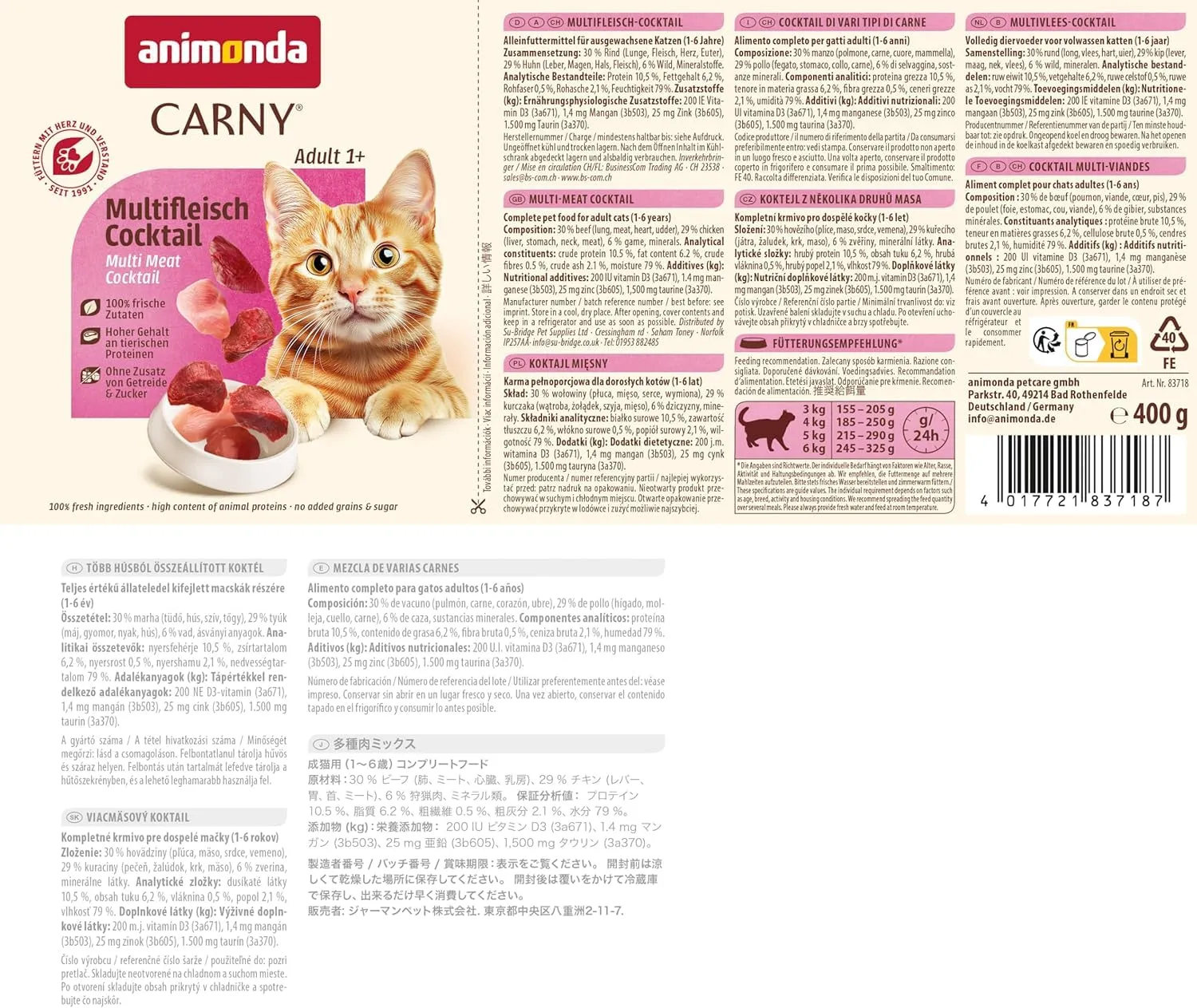 Animonda Carny Adult Cibo Umido per Gatti Varietà Forte 12 x 400 g - immagine 5