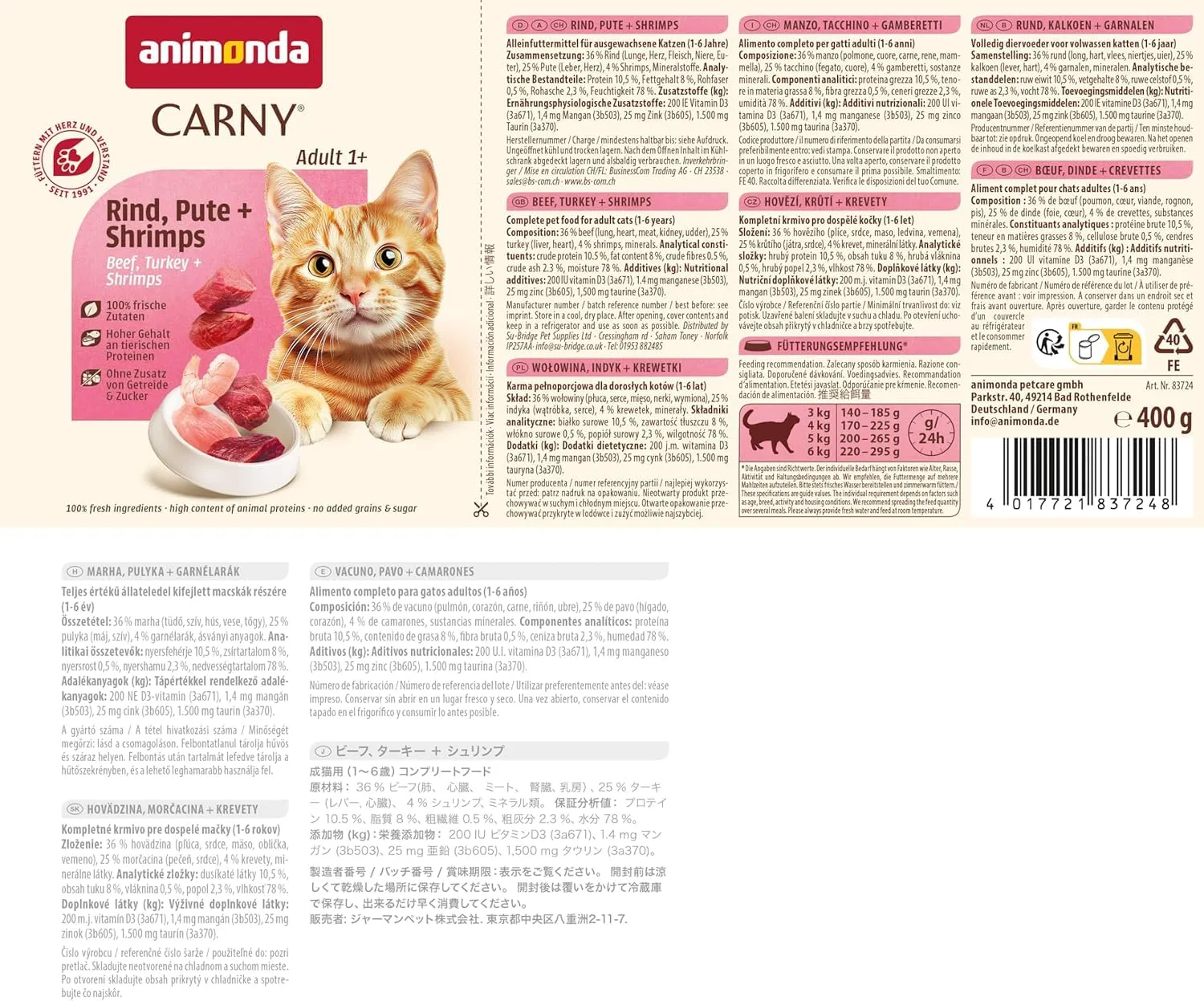 Animonda Carny Adult Cibo Umido per Gatti Varietà Forte 12 x 400 g - immagine 6