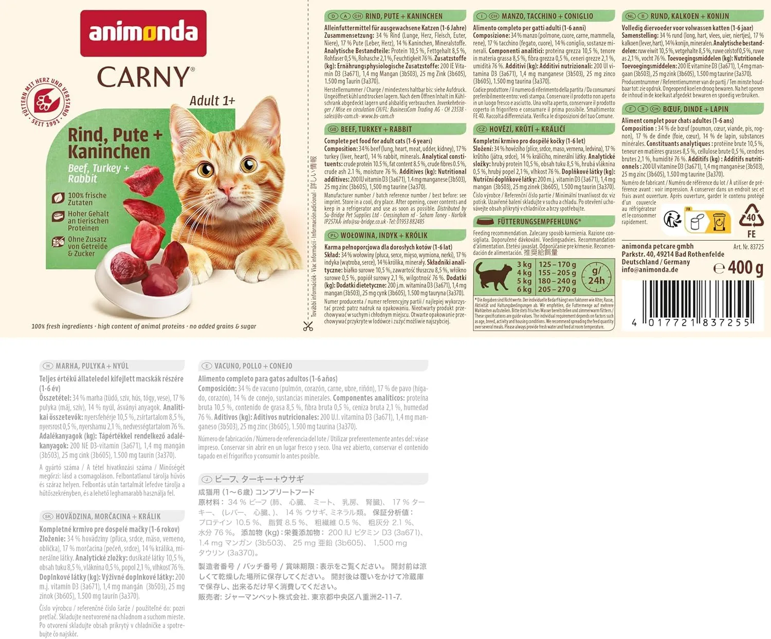 Animonda Carny Adult Cibo Umido per Gatti Varietà Forte 12 x 400 g - immagine 7