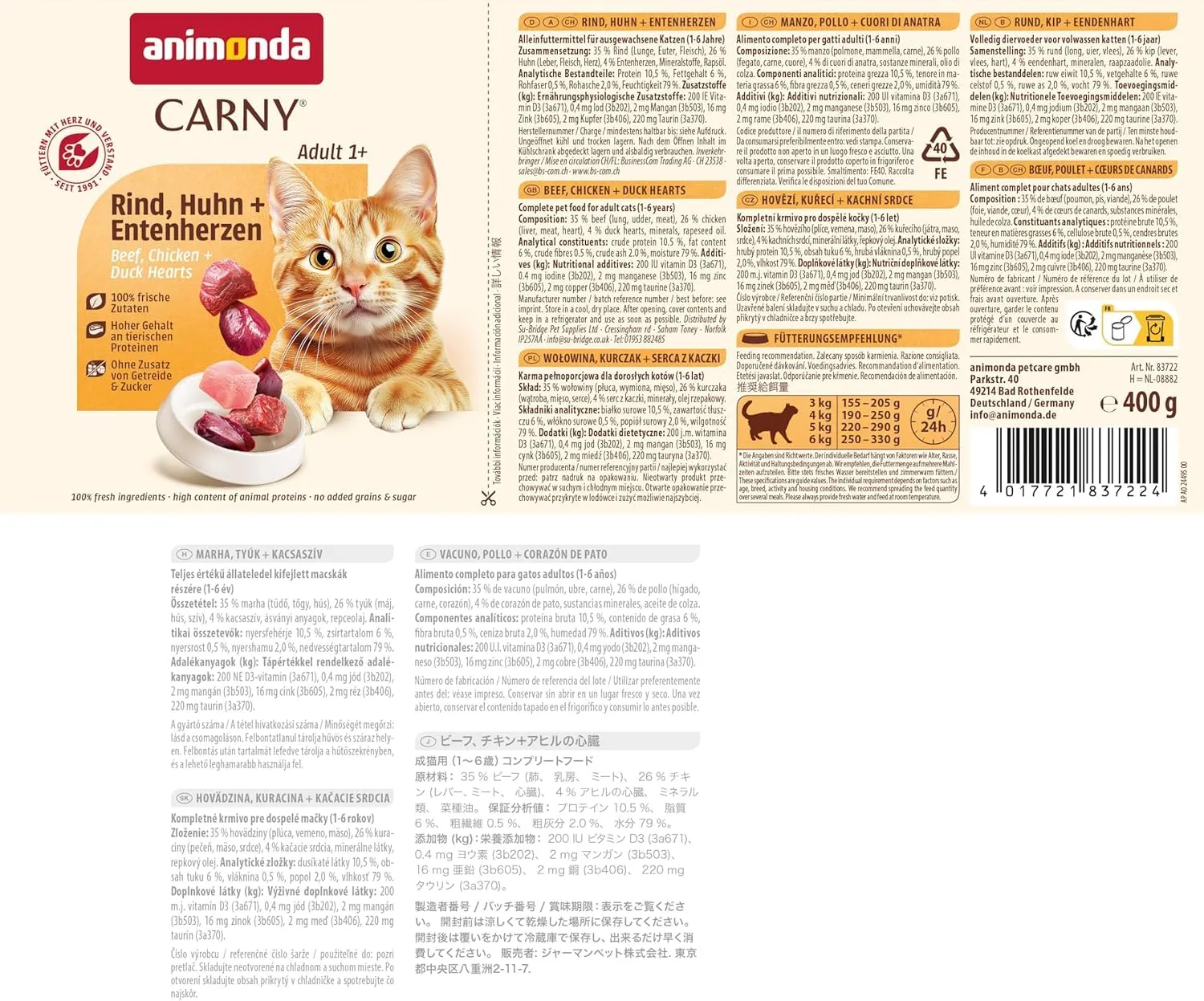 Animonda Carny Adult Cibo Umido per Gatti Varietà Forte 12 x 400 g - immagine 8