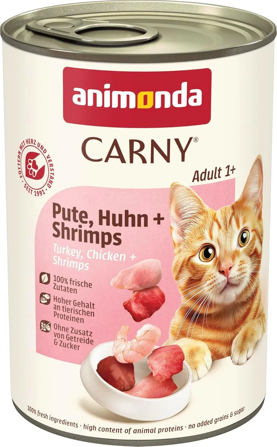 animonda Carny Adult Cibo Umido per Gatti, Pollo e Gamberetti, 6 x 400 g - immagine 1
