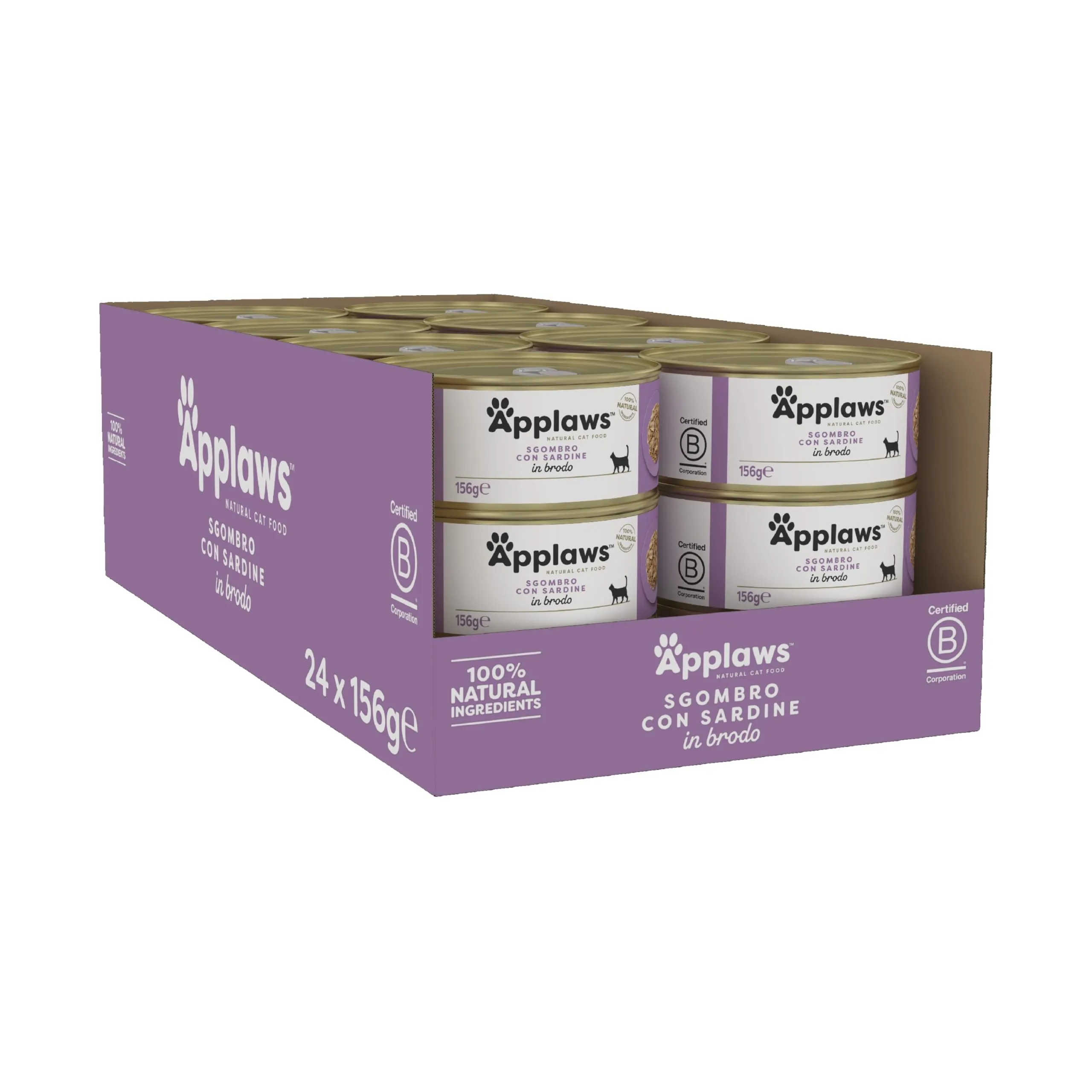 Applaws Cat Tin Mackerel with Sardine 24x156g - immagine 2