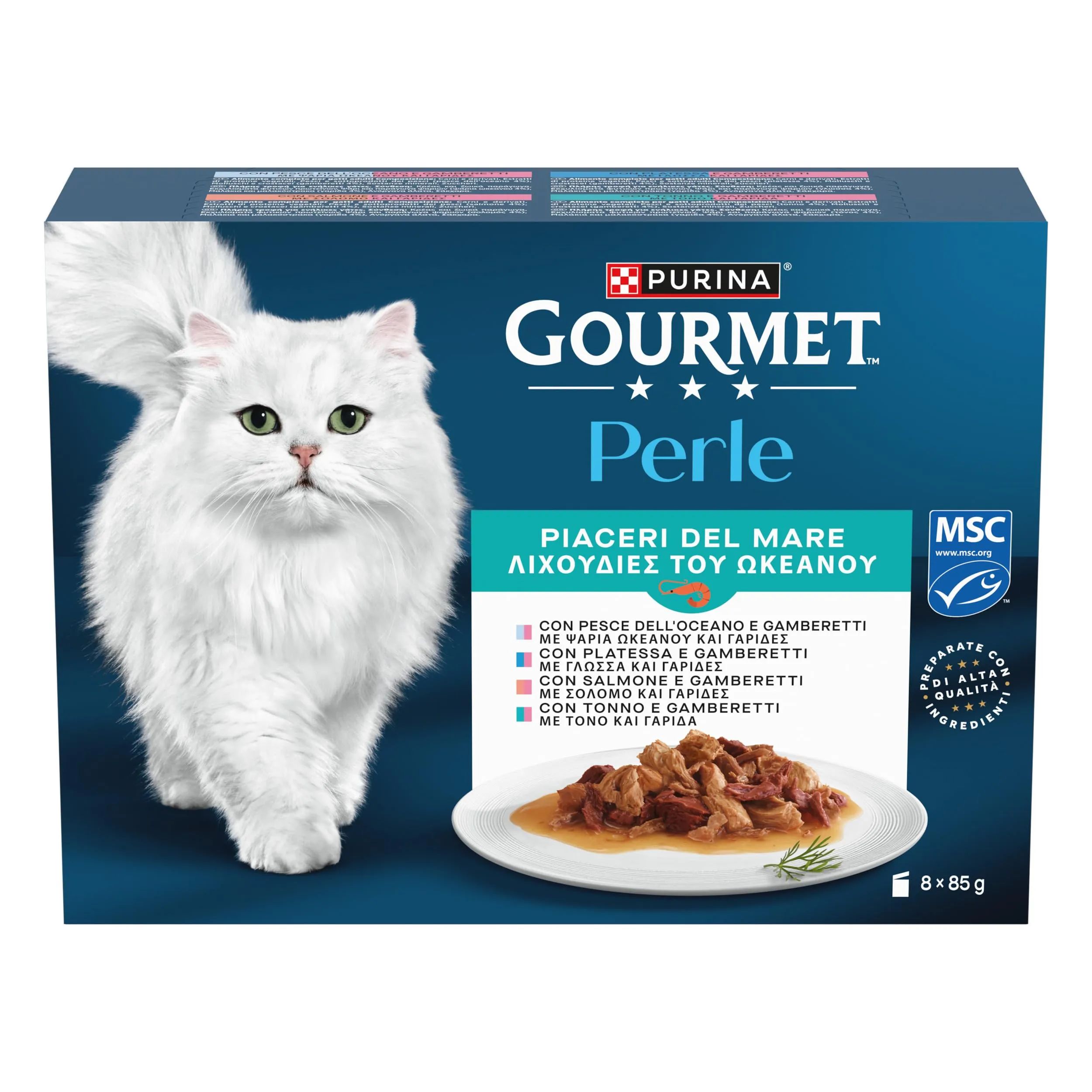 Gourmet Perle Piaceri del Mare, Cibo Umido per Gatti Adulti, 80 Buste da 85g - immagine 2