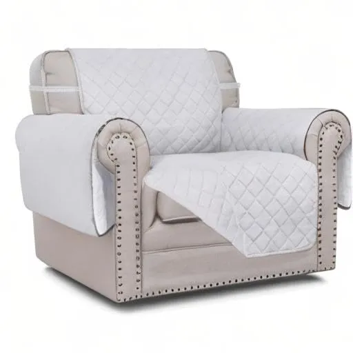Easy-Going Copridivano Reversibile Resistente all'Acqua per Sedia, Bianco/Bianco - immagine 10