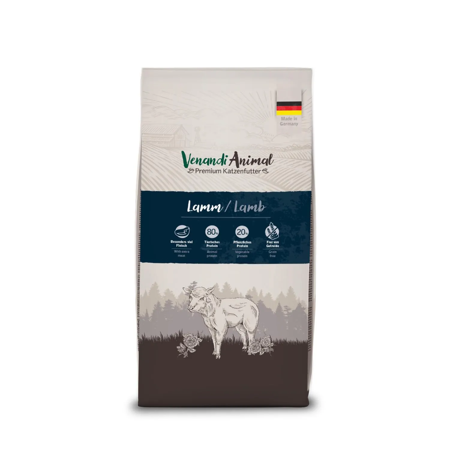 VenandiAnimal Agnello Mangime Secco per Gatti, Senza Cereali, 1.5 kg - immagine 1