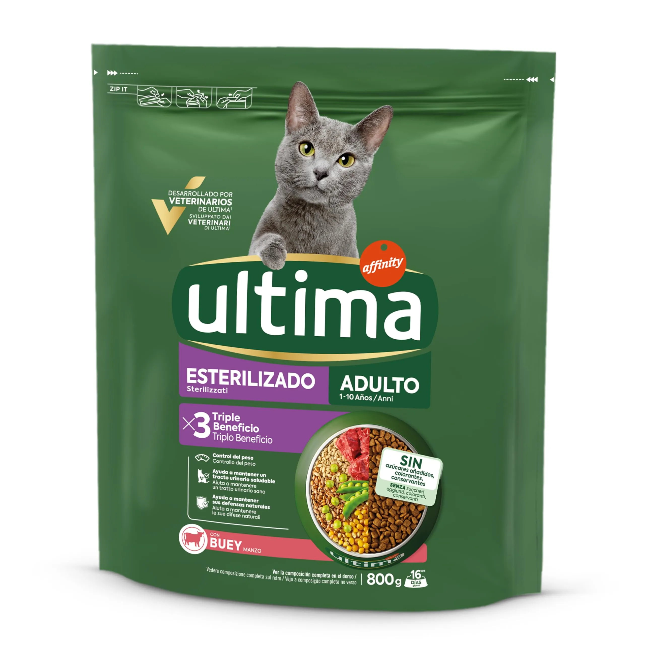 Ultima Cibo per Gatti Sterilizzati con Manzo, 8 x 800g - immagine 2