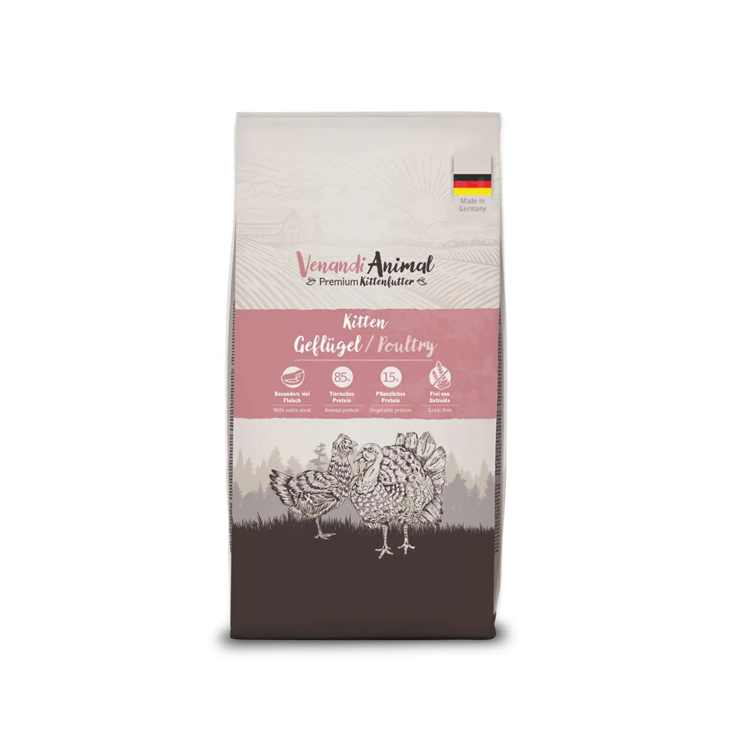 VenandiAnimal Cibo Secco Premium per Gatti Giovani Cacciatori 1.5 kg Senza Cereali - immagine 1