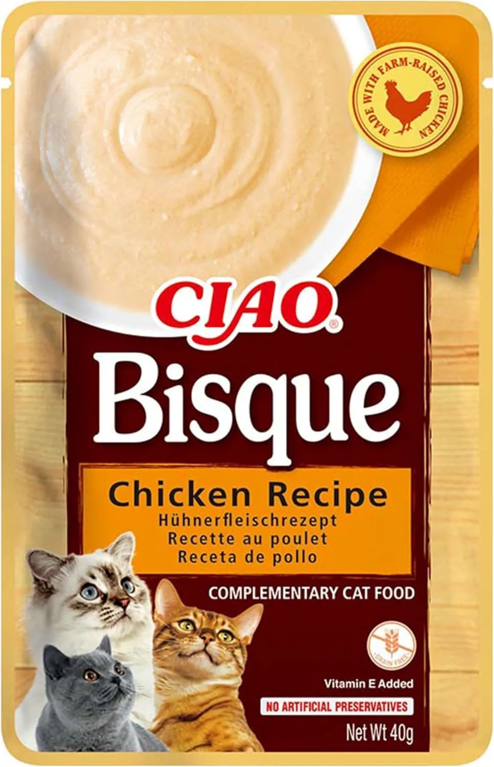 Inaba Ciao Bisque Cibo Umido per Gatti al Pollo, 40g - immagine 1