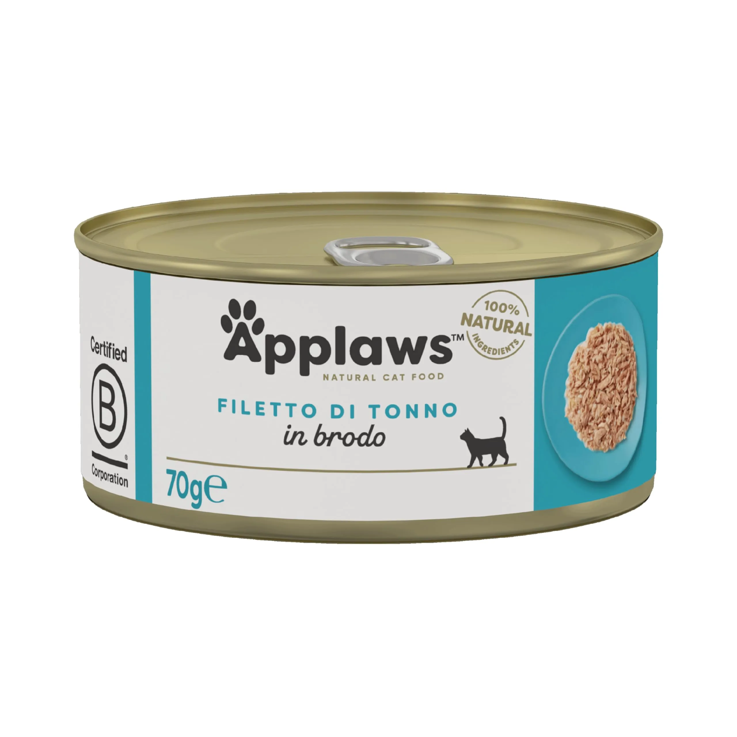 Applaws Filetto di Tonno Cibo Umido in Brodo per Gatti Adulti, 24 x 70g - immagine 1