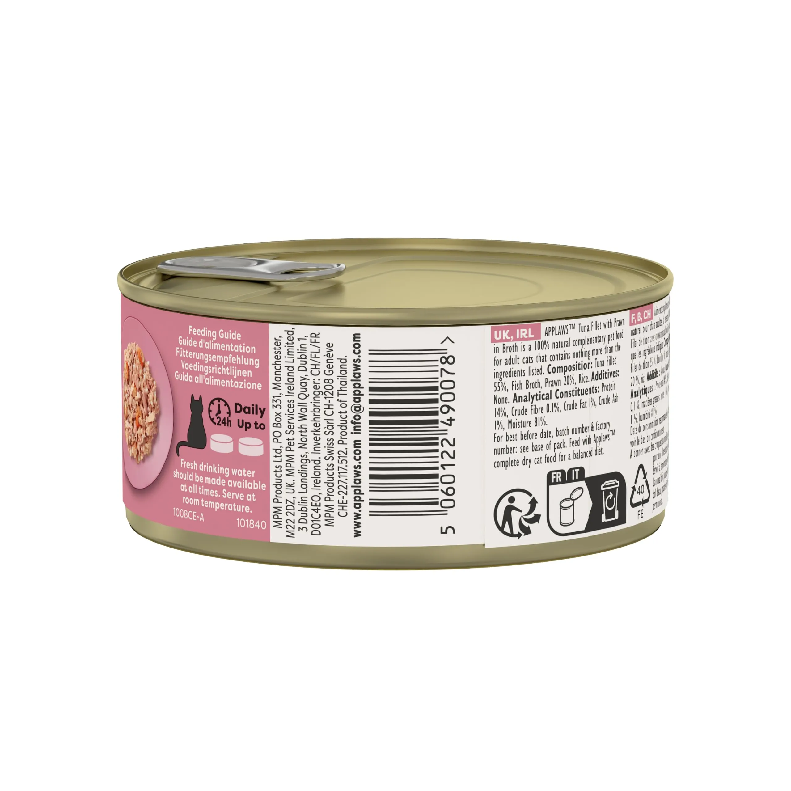Applaws Cibo Umido per Gatti Adulti Tonno Filetto e Gamberetti in Brodo 24 x 70g - immagine 4