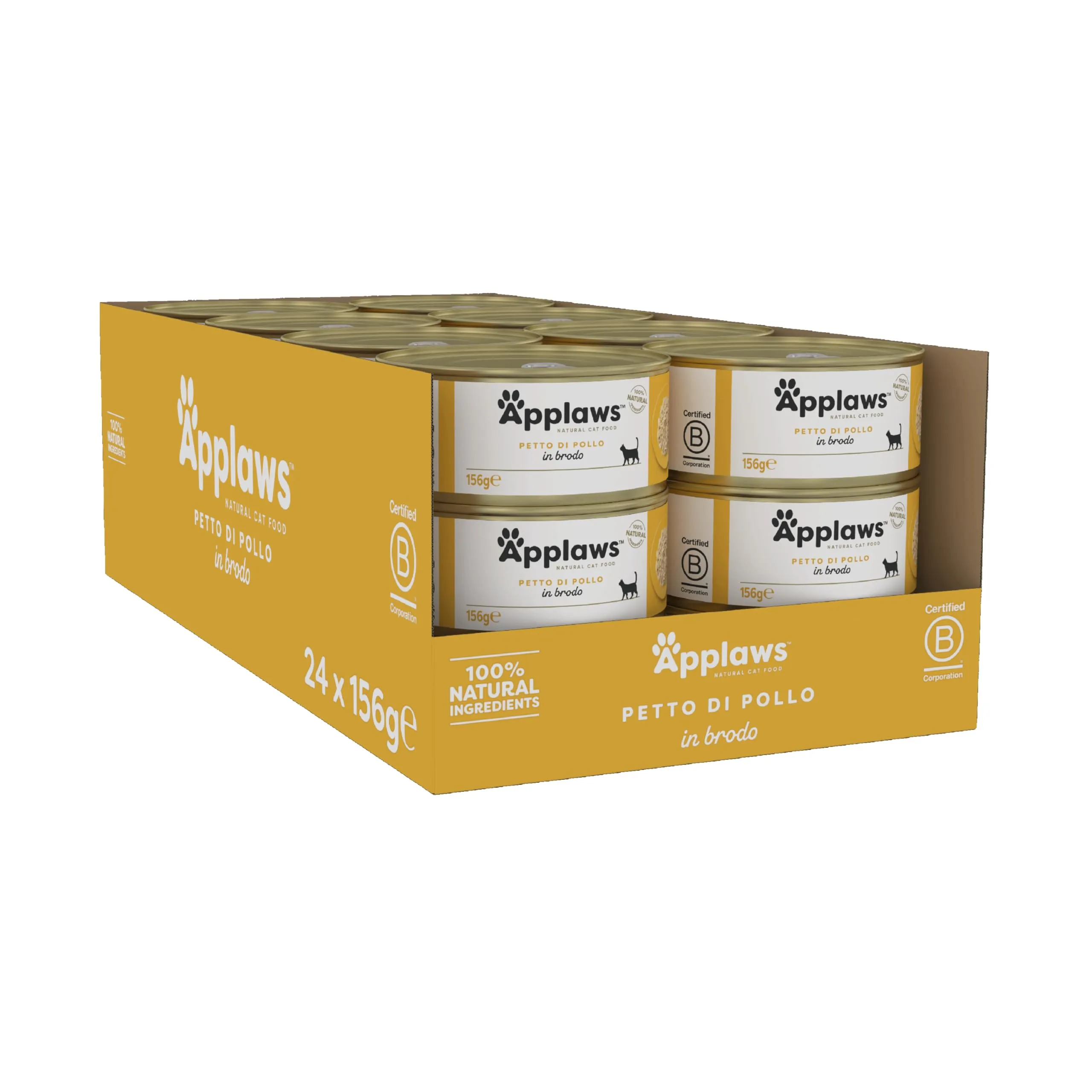 Applaws Cibo per Gatti Bagnato Naturale, Petto di Pollo in Brodo (24 x 156g) - immagine 2
