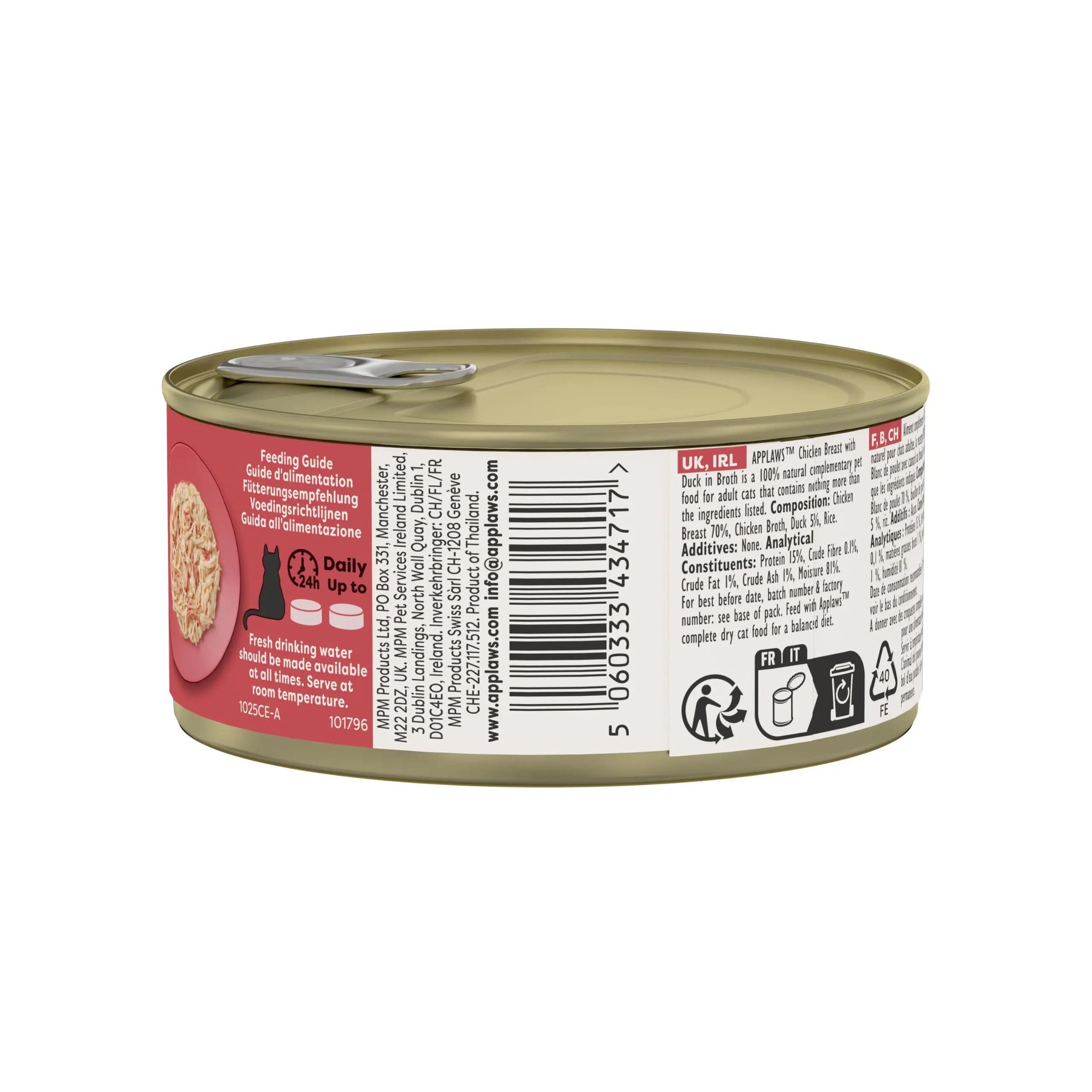 Applaws Petto di Pollo e Anatra Cibo Umido in Brodo per Gatti Adulti, 24 x 70g - immagine 4