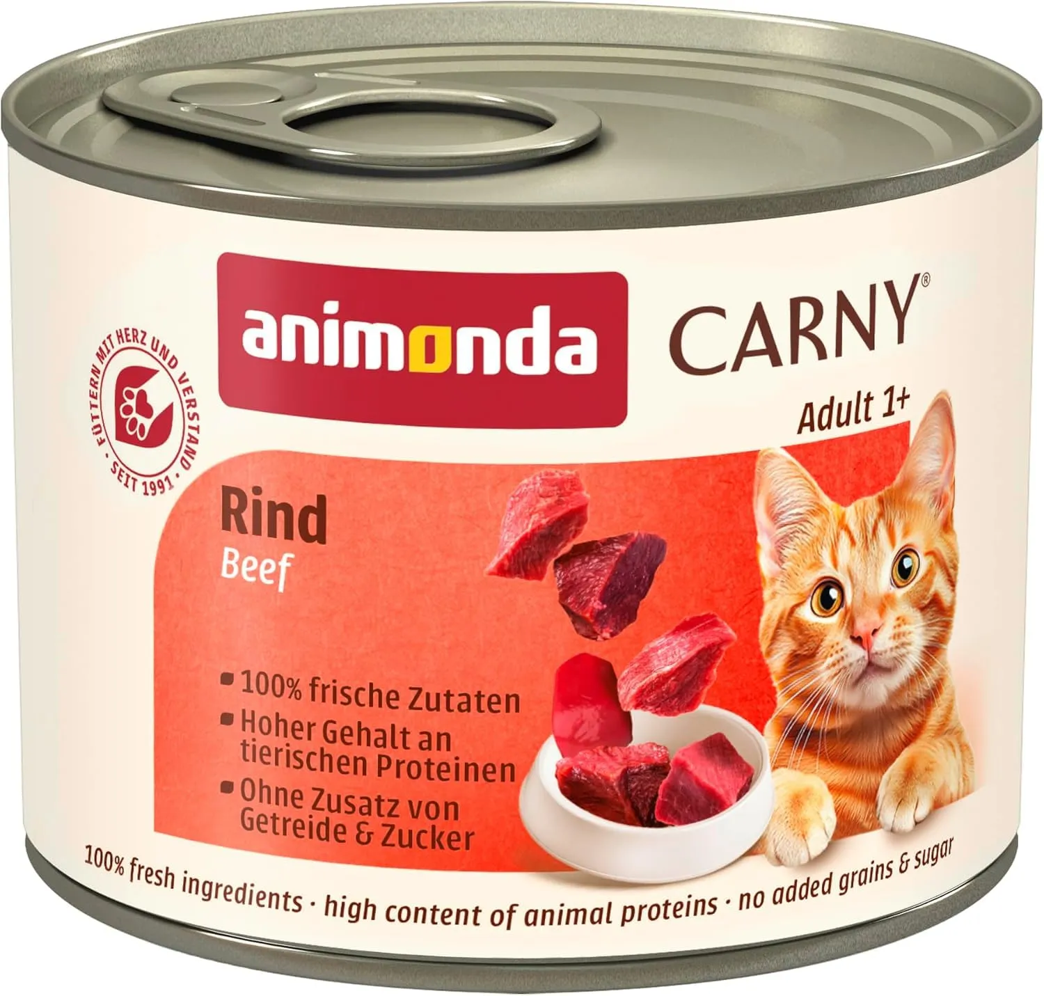 animonda Carny Adult Cibo Umido per Gatti, Manzo, 6 x 200 g - immagine 1