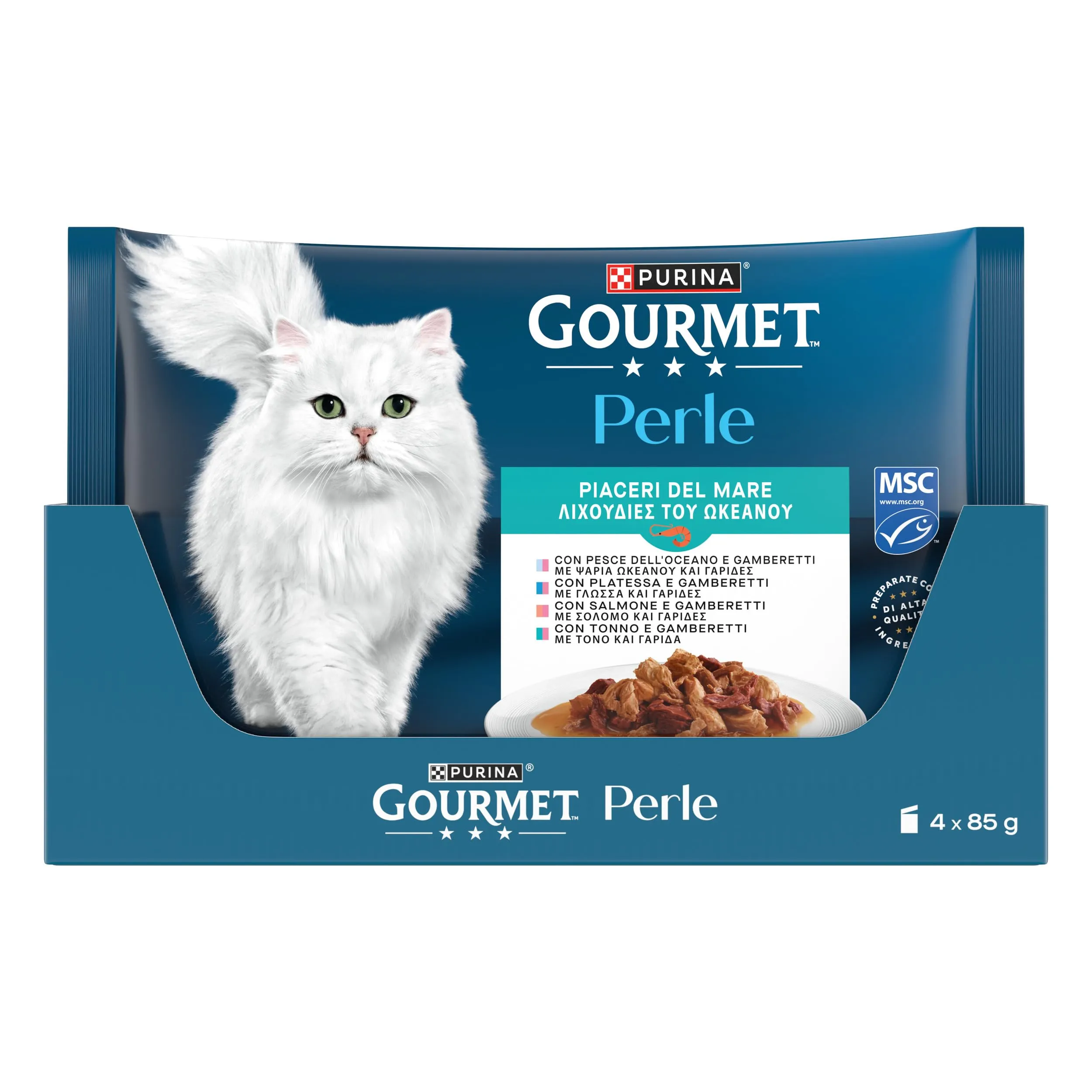 Purina Gourmet Perle Cibo Umido per Gatti con Salmone, Tonno e Pesce, 12 unità - immagine 3