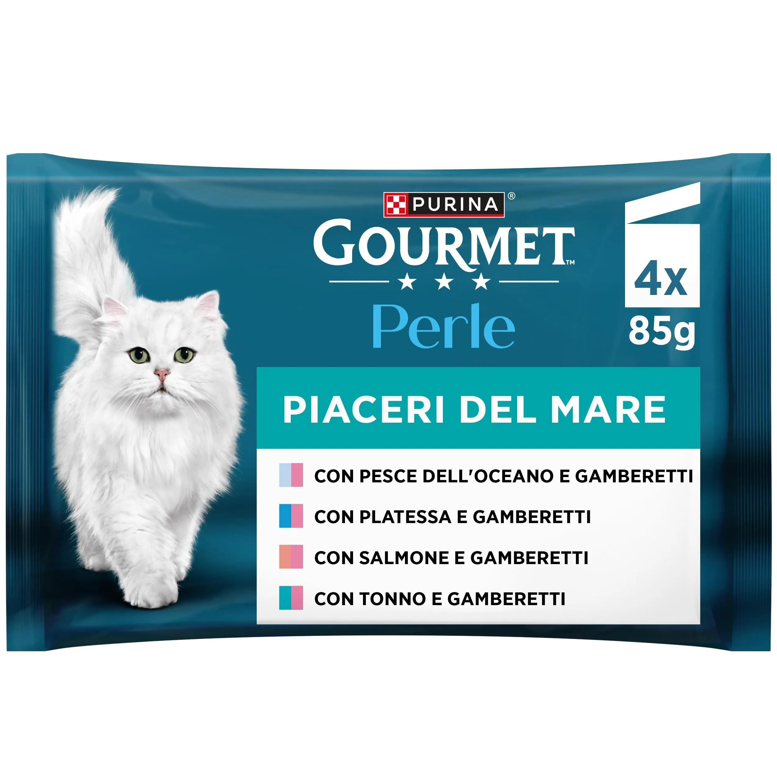 Purina Gourmet Perle Cibo Umido per Gatti con Salmone, Tonno e Pesce, 12 unità - immagine 4