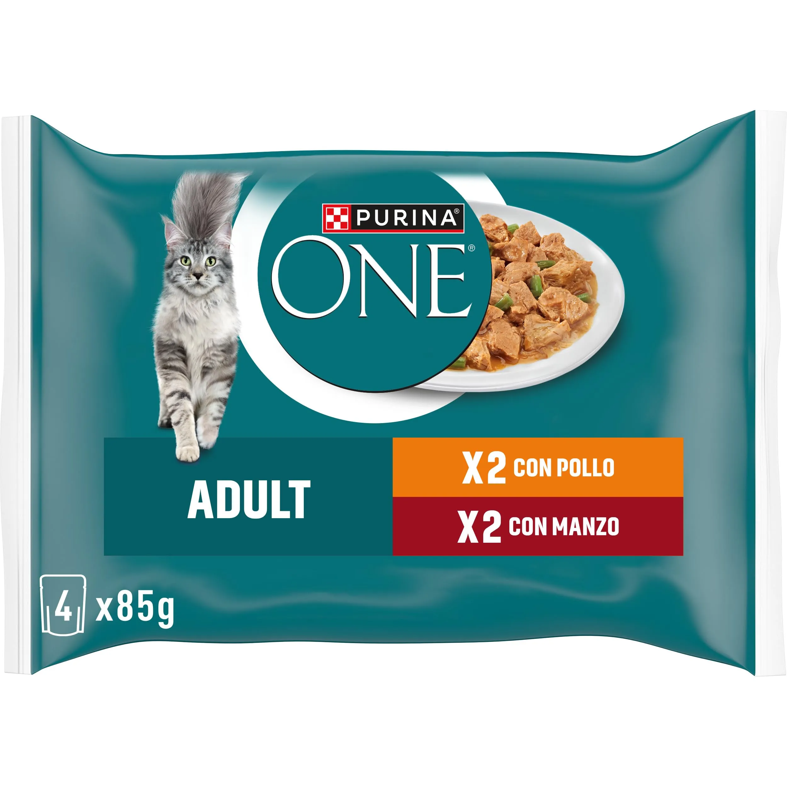 Purina ONE Adult Cibo Umido per Gatti, 48 Bustine da 85 g - immagine 2