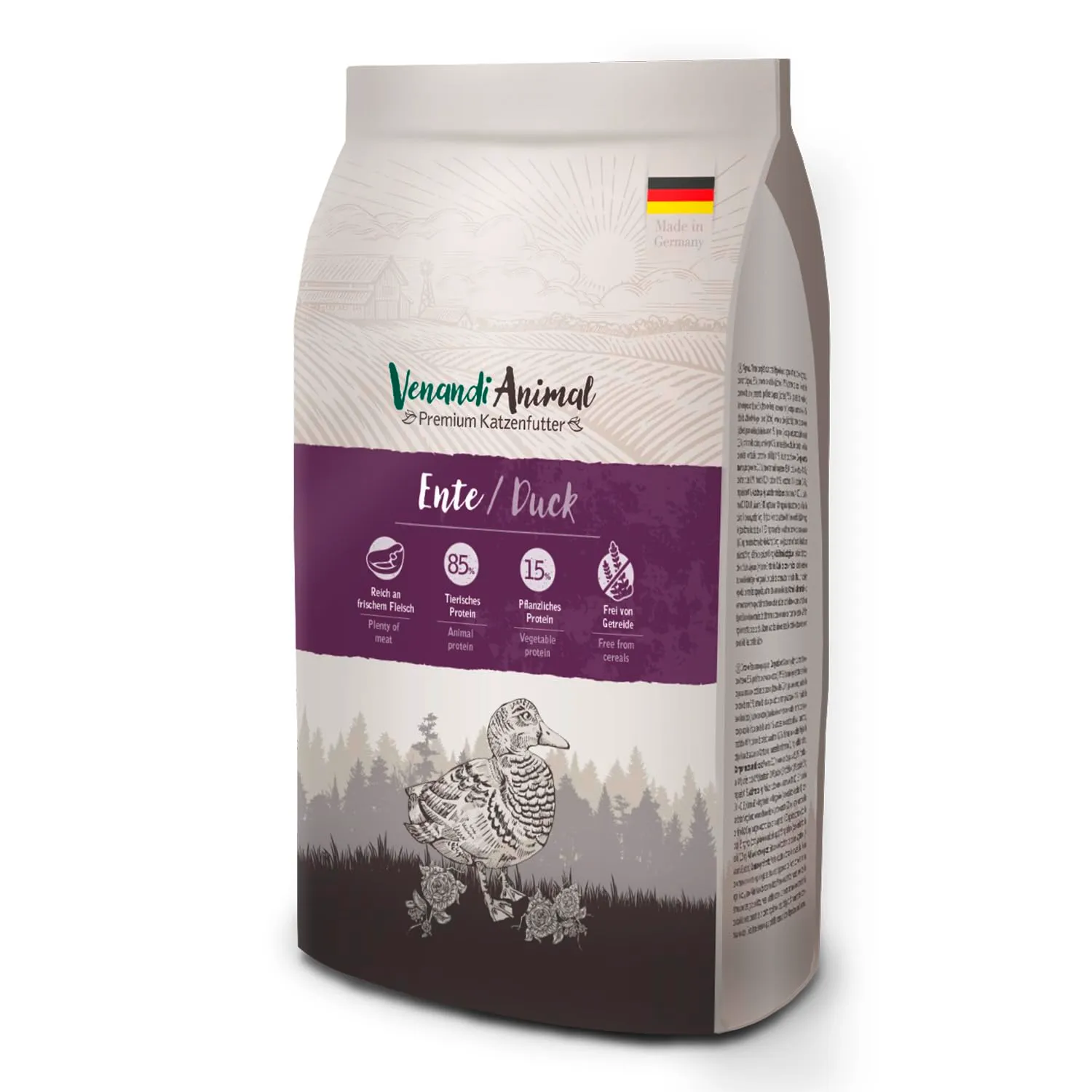 Venandi Animal Cibo secco per gatti premium all'anatra, senza cereali, 6,5 kg - immagine 1