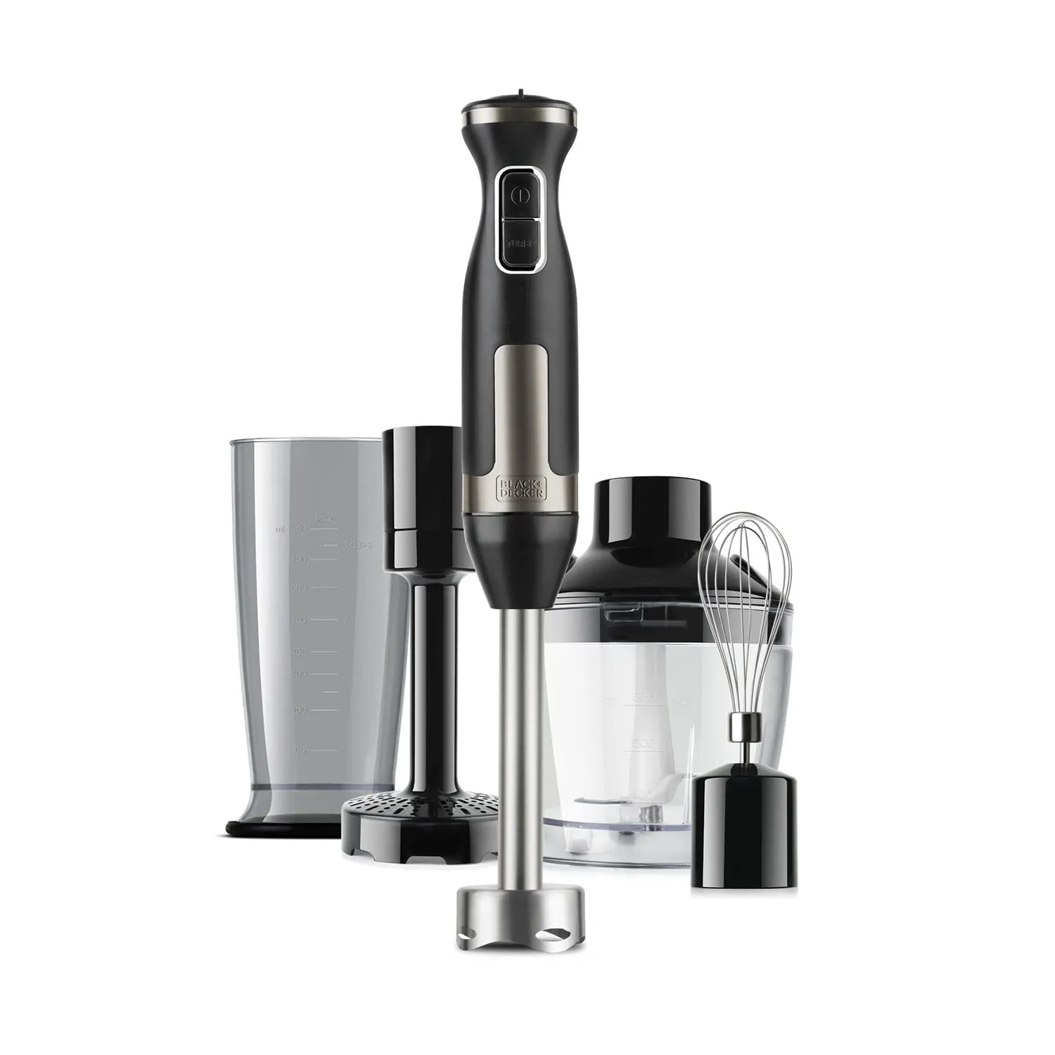 BLACK+DECKER Frullatore a Immersione BXHBA1500E 1500W, 20 Velocità e Turbo, Lame in Acciaio Inox e Accessori - immagine 1