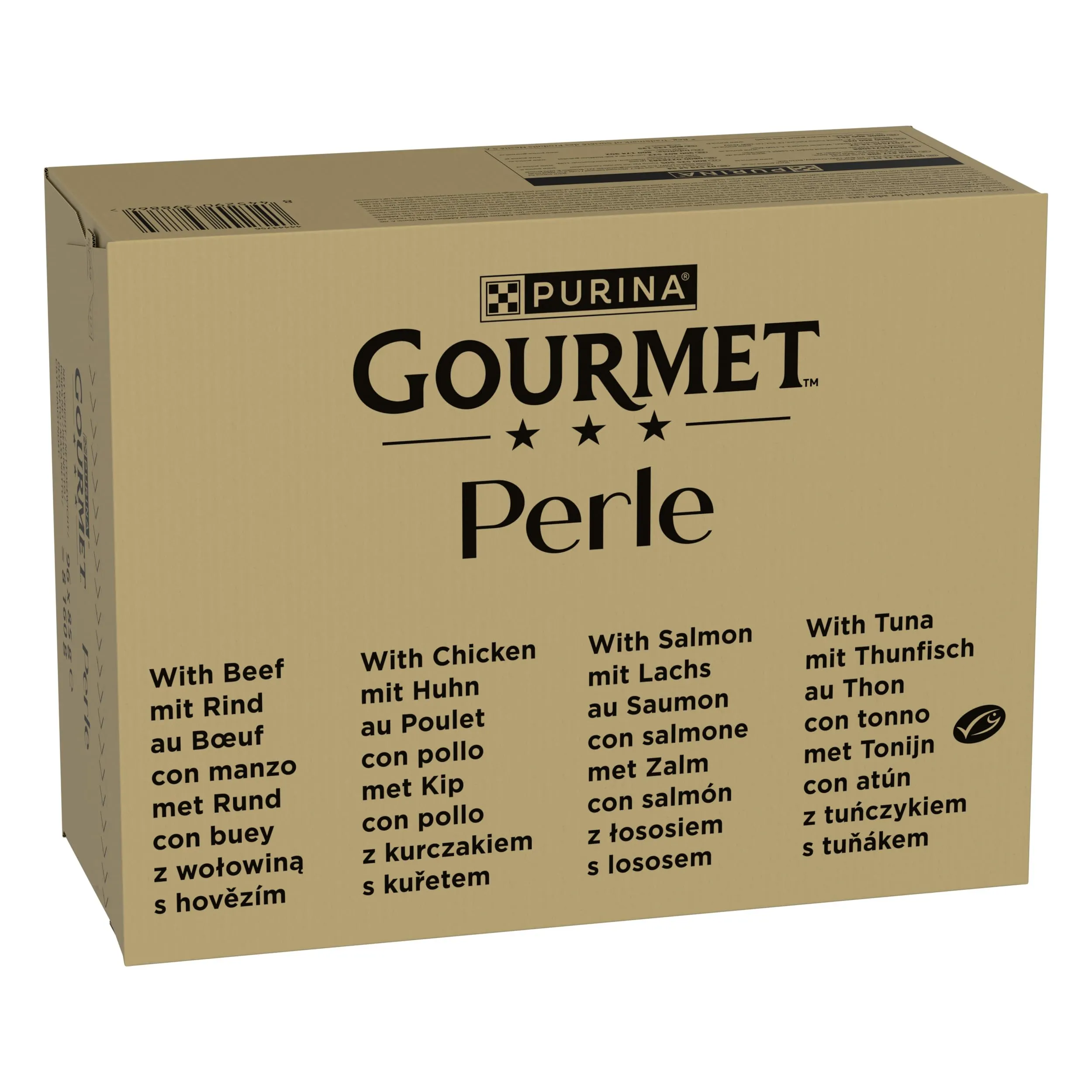 Gourmet Perle Cibo Umido Gatto Adulto, Filettini in Salsa con Manzo, Pollo, Salmone, Tonno, 96 Buste da 85 g - immagine 2